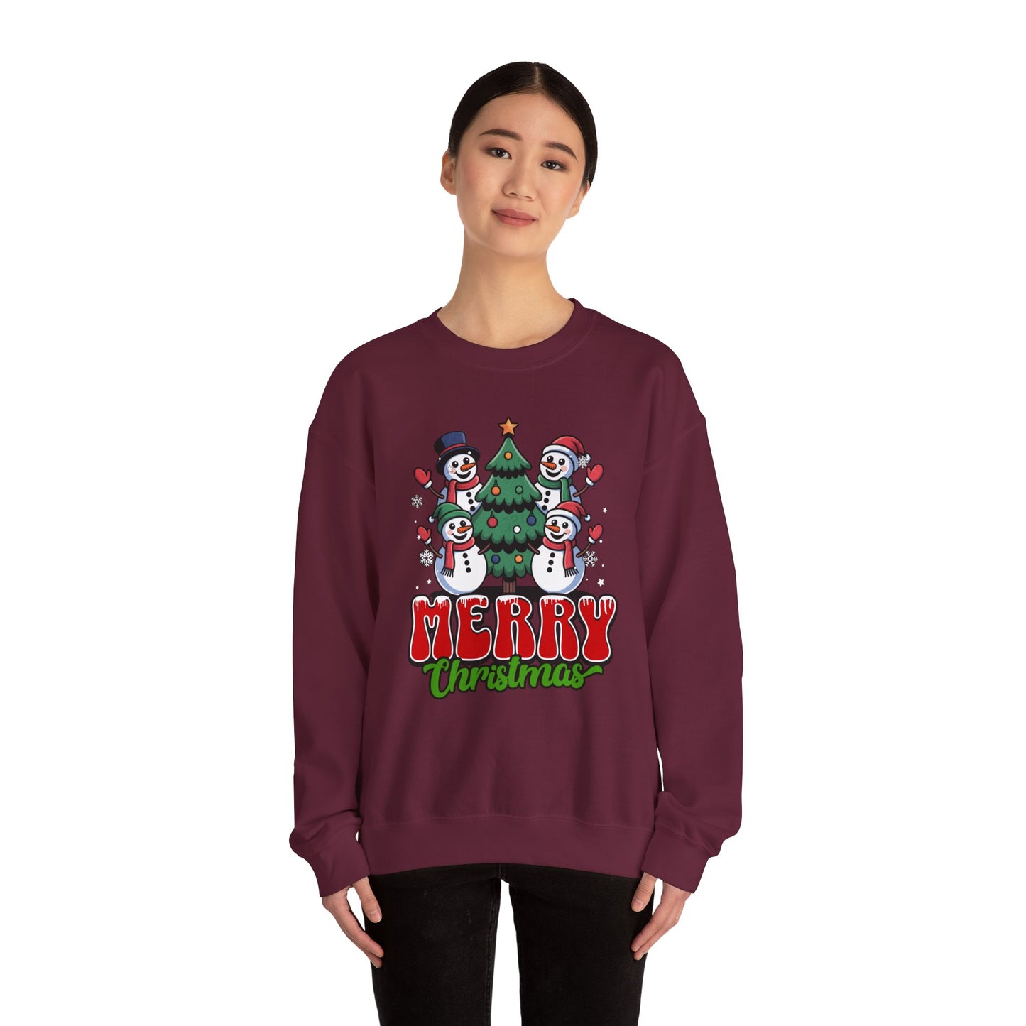 Merry Christmas Snowman Crewneck Sweatshirt
