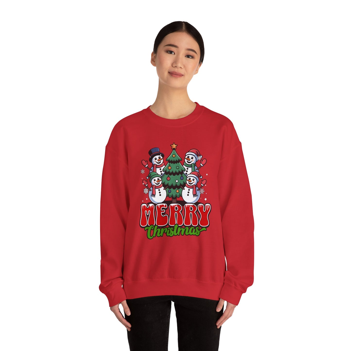 Merry Christmas Snowman Crewneck Sweatshirt