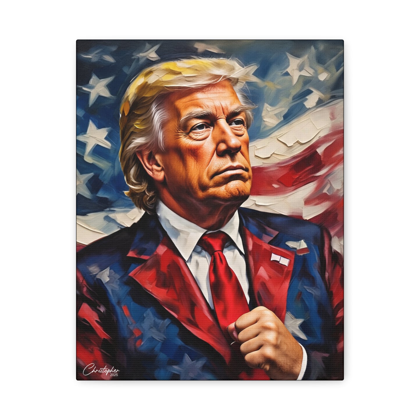 Patriotic Canvas Art, Stretched Wall Decor, Home Office, Gifts for Republicans, Political Enthusiasts, Americana Artwork