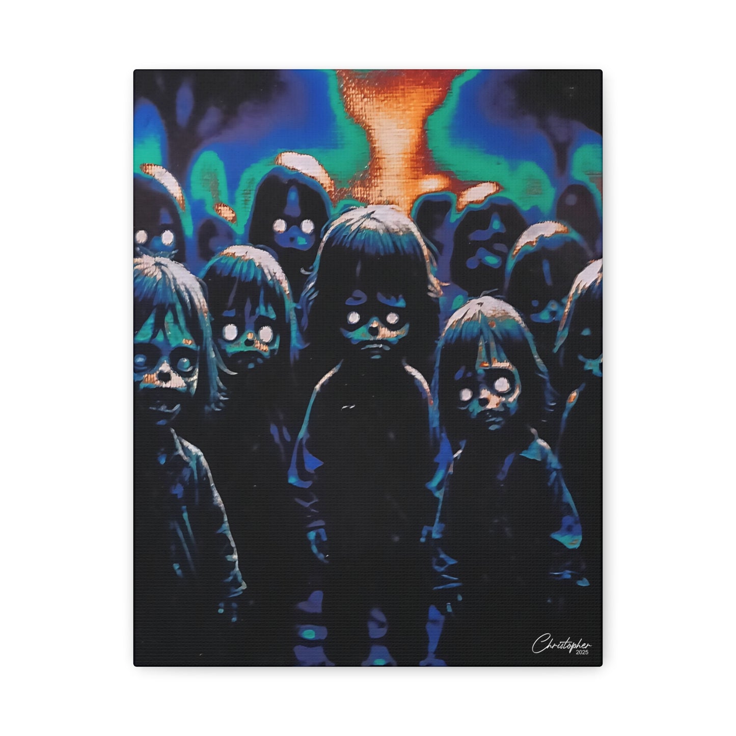 Original Laser Engraved Art, Full Wrapped Edges, Matte Canvas, Stretched, 1.25"