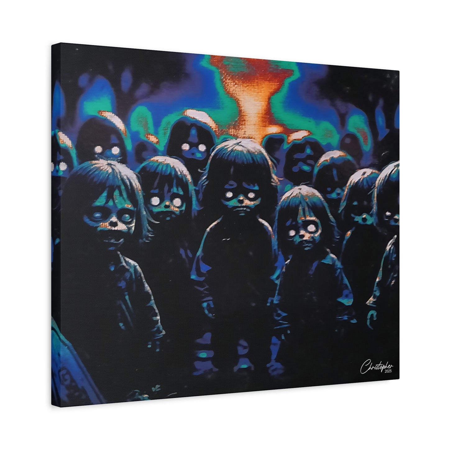 Original Laser Engraved Art, Full Wrapped Edges, Matte Canvas, Stretched, 1.25"