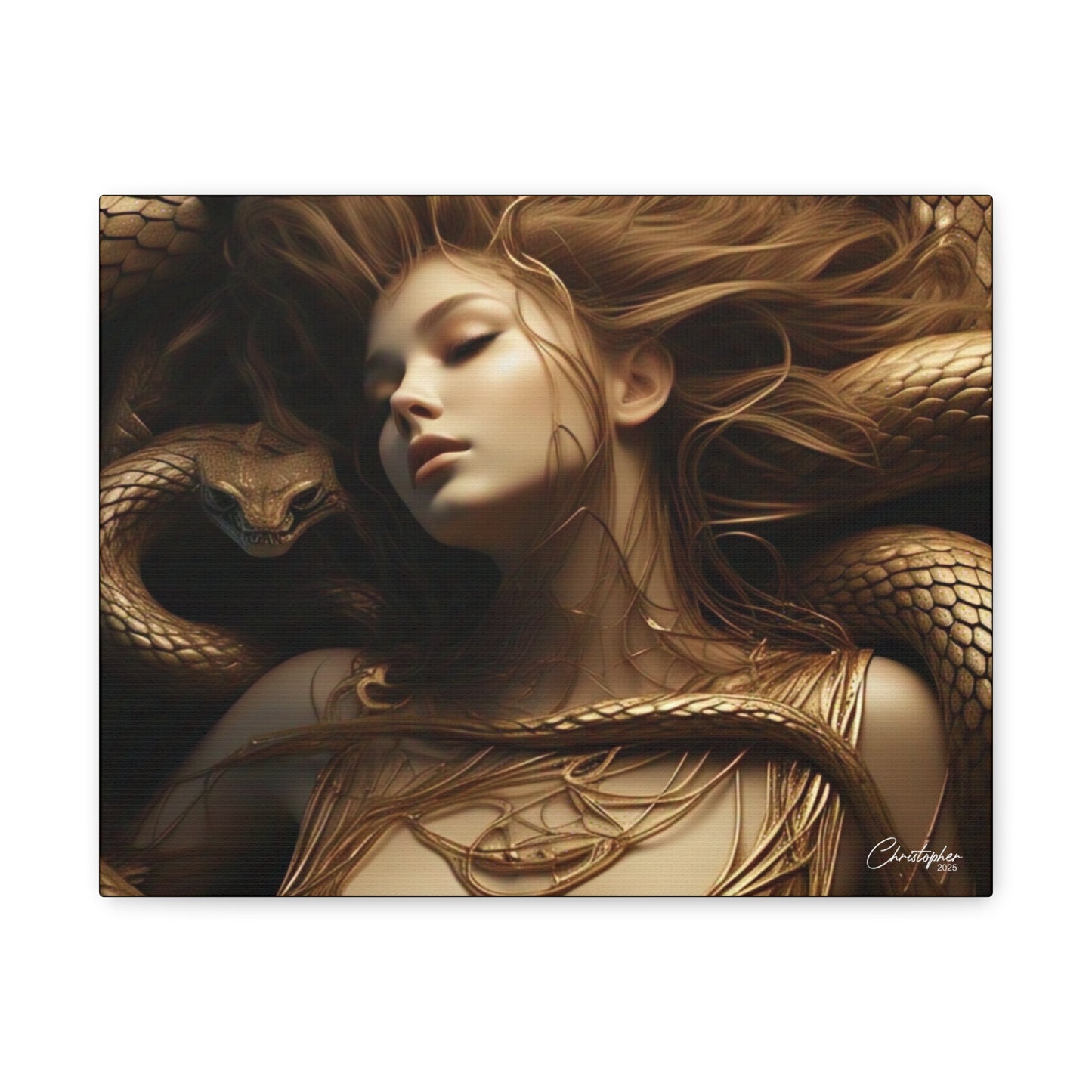 Goddess of Serpents Canvas Art - Stretched Matte Wall Decor