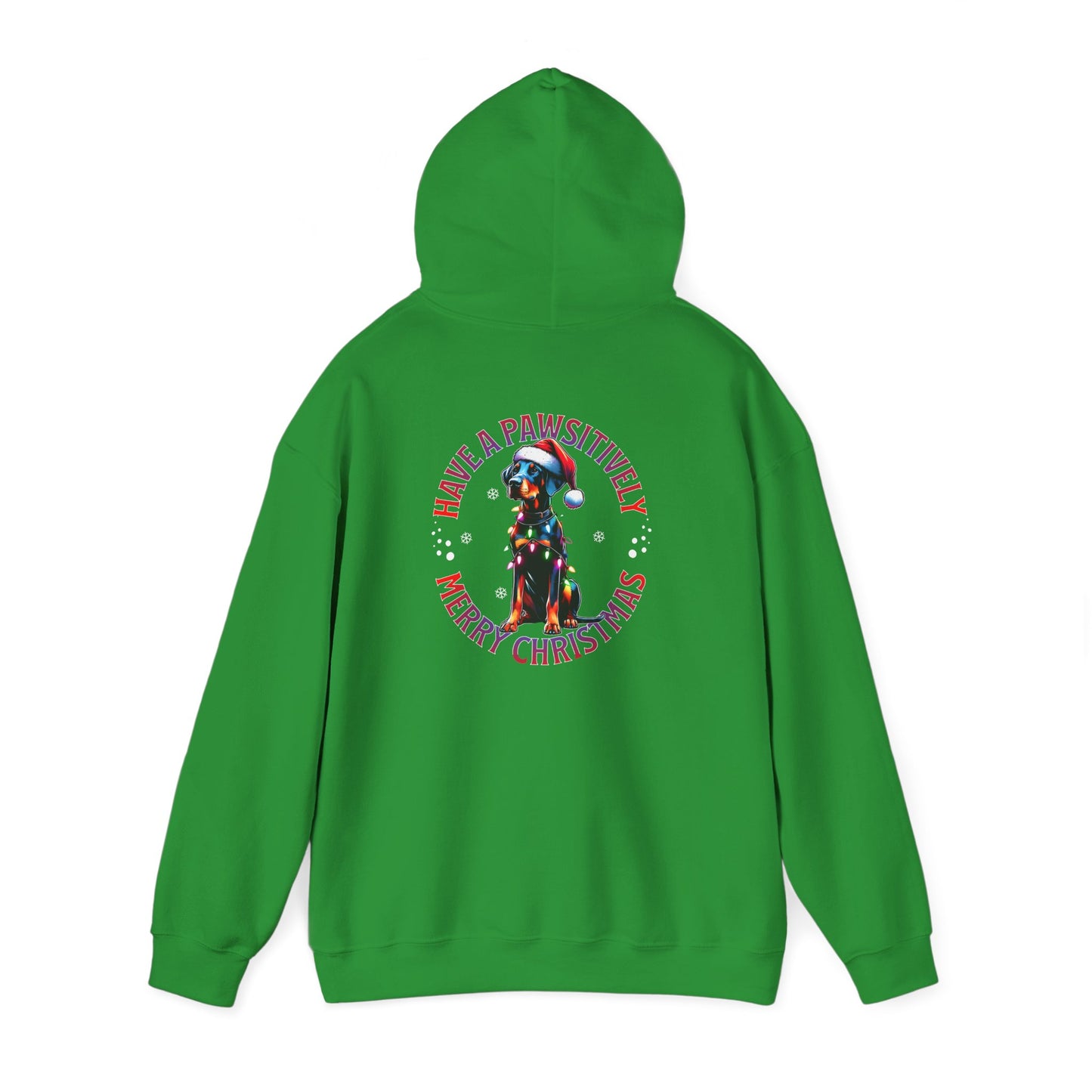 Christmas Pack Dobie Hoodie — “Have a Pawsitively Merry Christmas” Festive Dog Sweatshirt