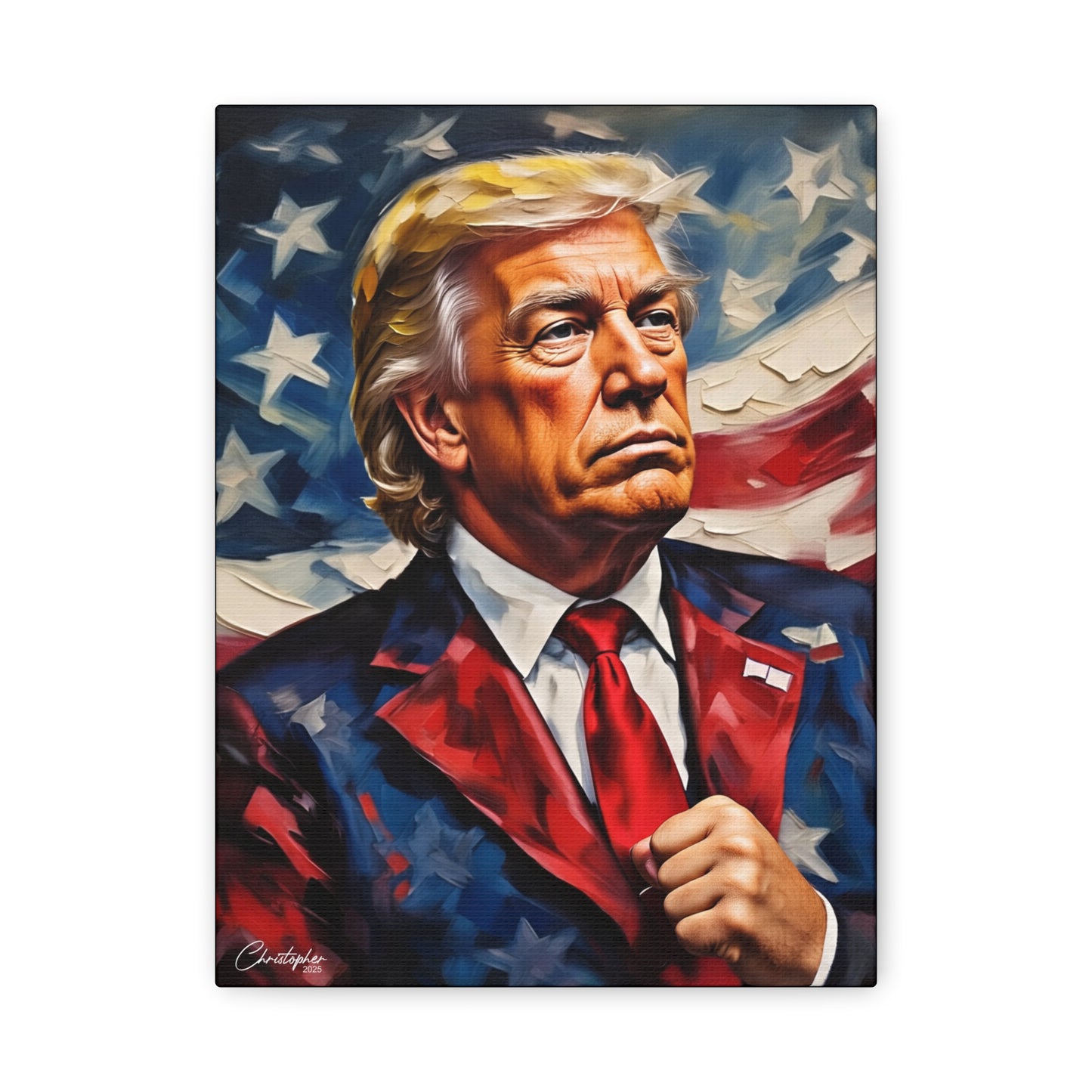 Patriotic Canvas Art, Stretched Wall Decor, Home Office, Gifts for Republicans, Political Enthusiasts, Americana Artwork