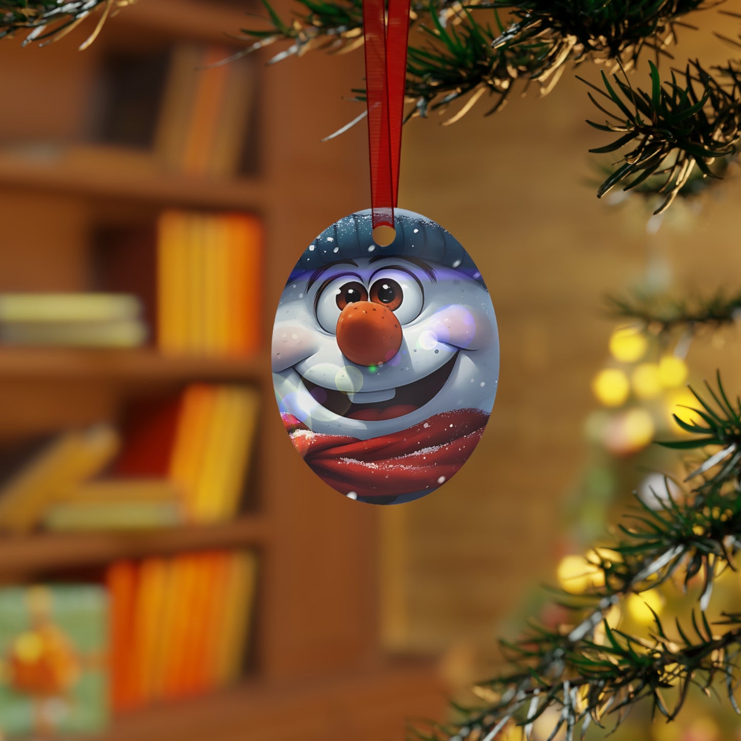 Festive Snowman Bell Metal Ornament — Cute Holiday Tree Decoration