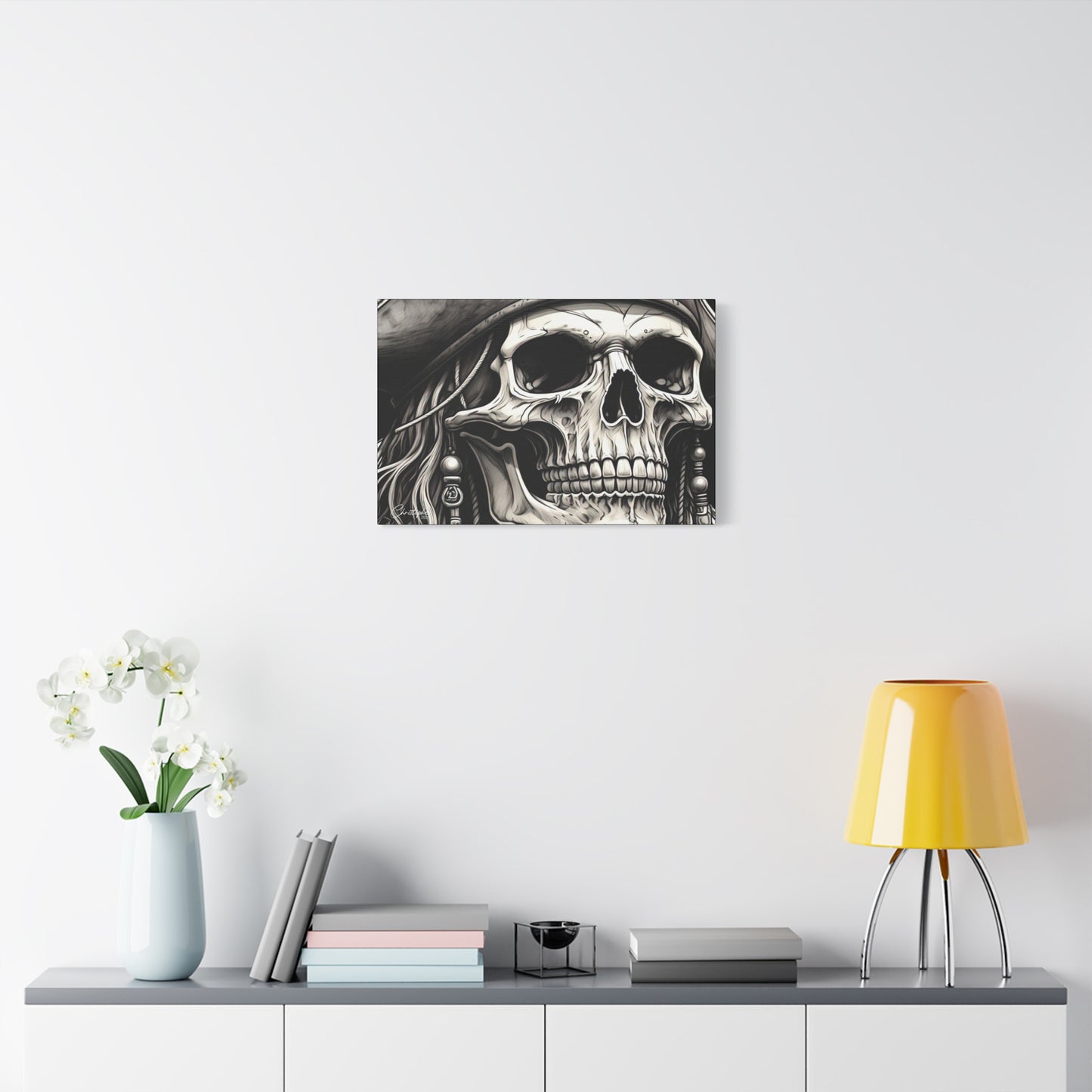 Pirate Skull Canvas Art - Edgy Gothic Decor, Wall Art for Halloween, Gothic Home Decor, Pirate Theme, Gift for Him