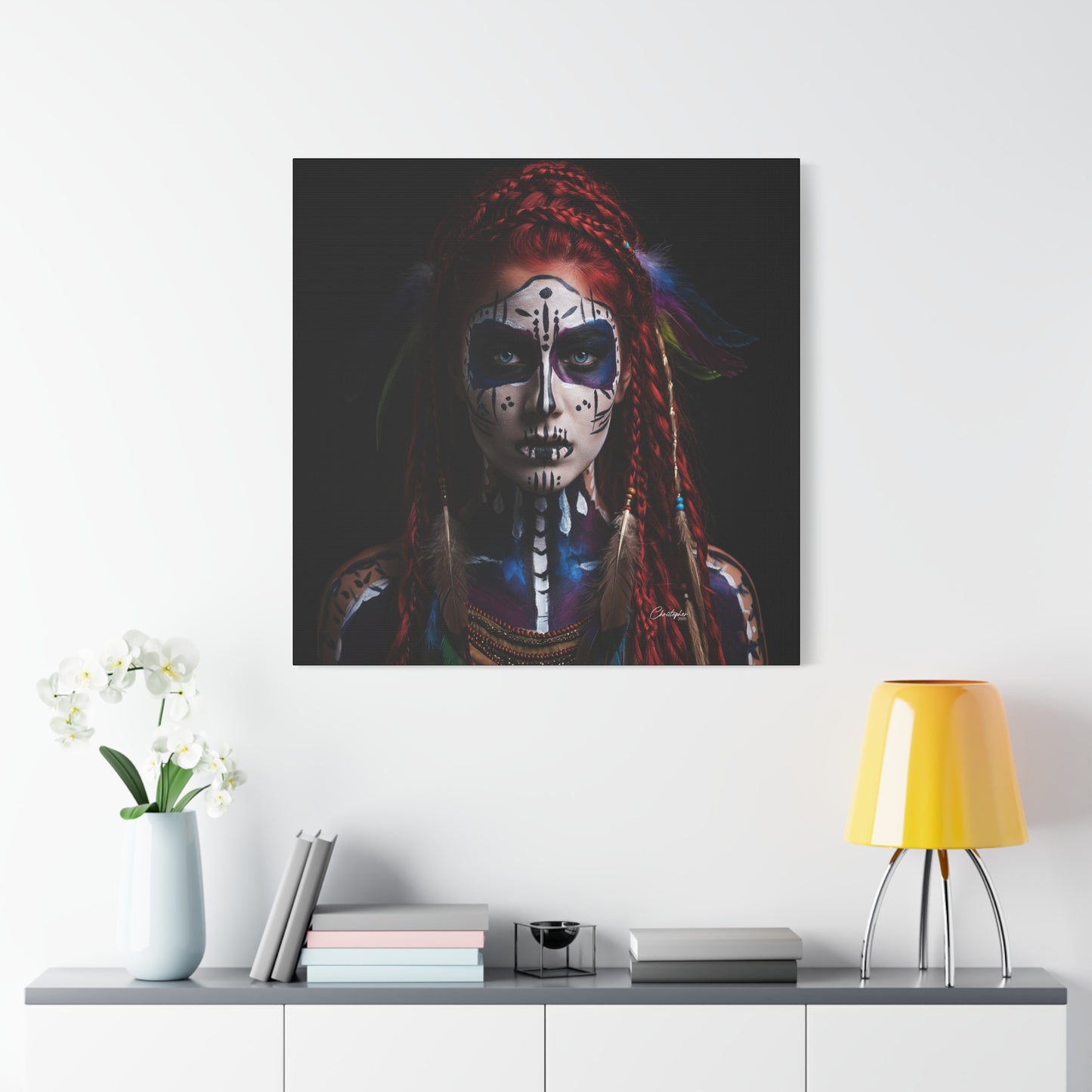 Colorful Tribal Art Canvas Print - Bohemian Home Decor