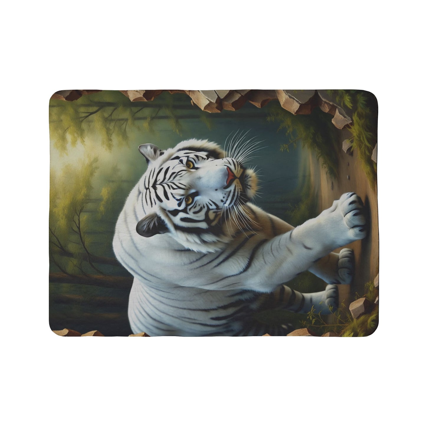 Majestic Tiger Fleece Blanket, Cozy Home Decor, Wildlife Lovers Gift, Perfect for Winter, Animal Print Blanket, Soft Sherpa Throw