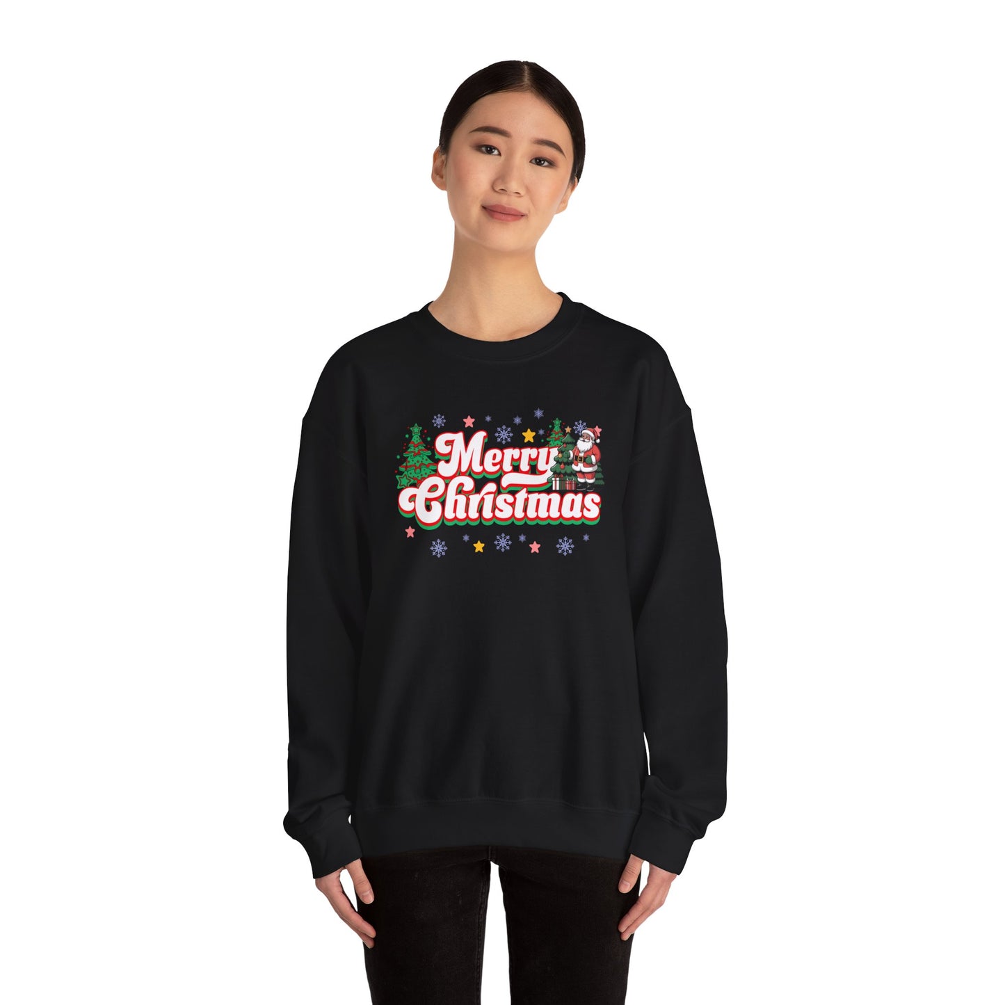 Merry Christmas Crewneck Sweatshirt — Festive Holiday Graphic Sweatshirt