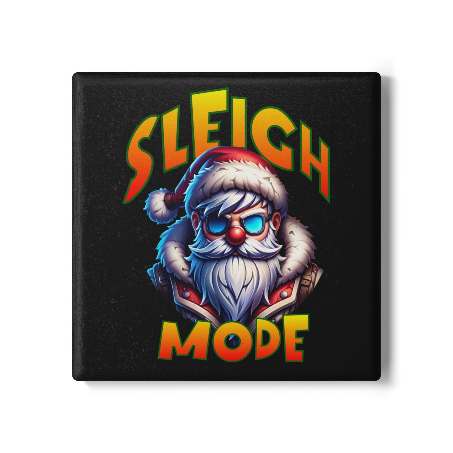 Sleigh Mode Ceramic Coaster – Funny Cool Santa Holiday Drink Coaster