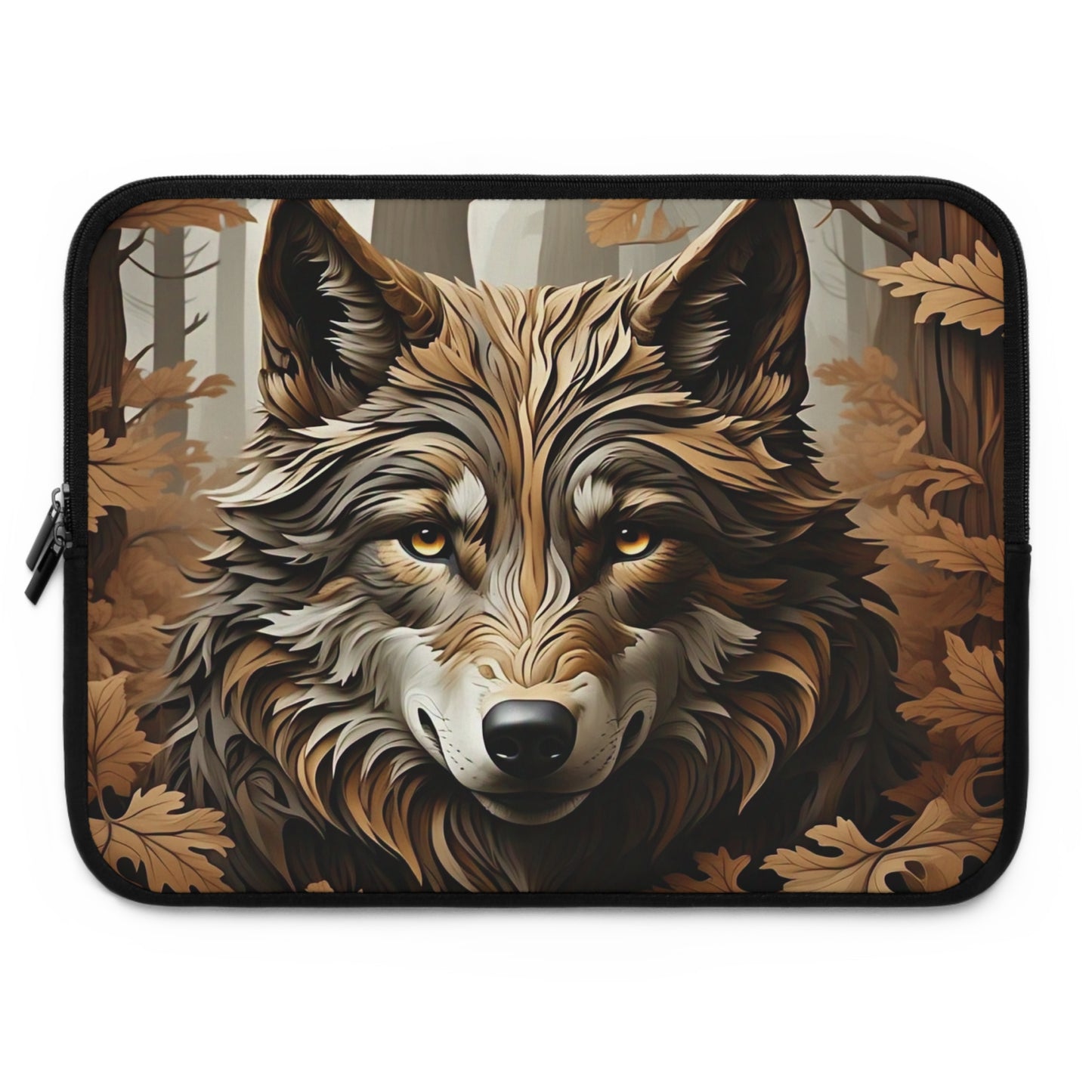Wolf Laptop Sleeve - Nature Art, Wolf Lover Gift, Animal Decor, Tech Case, Forest Aesthetic