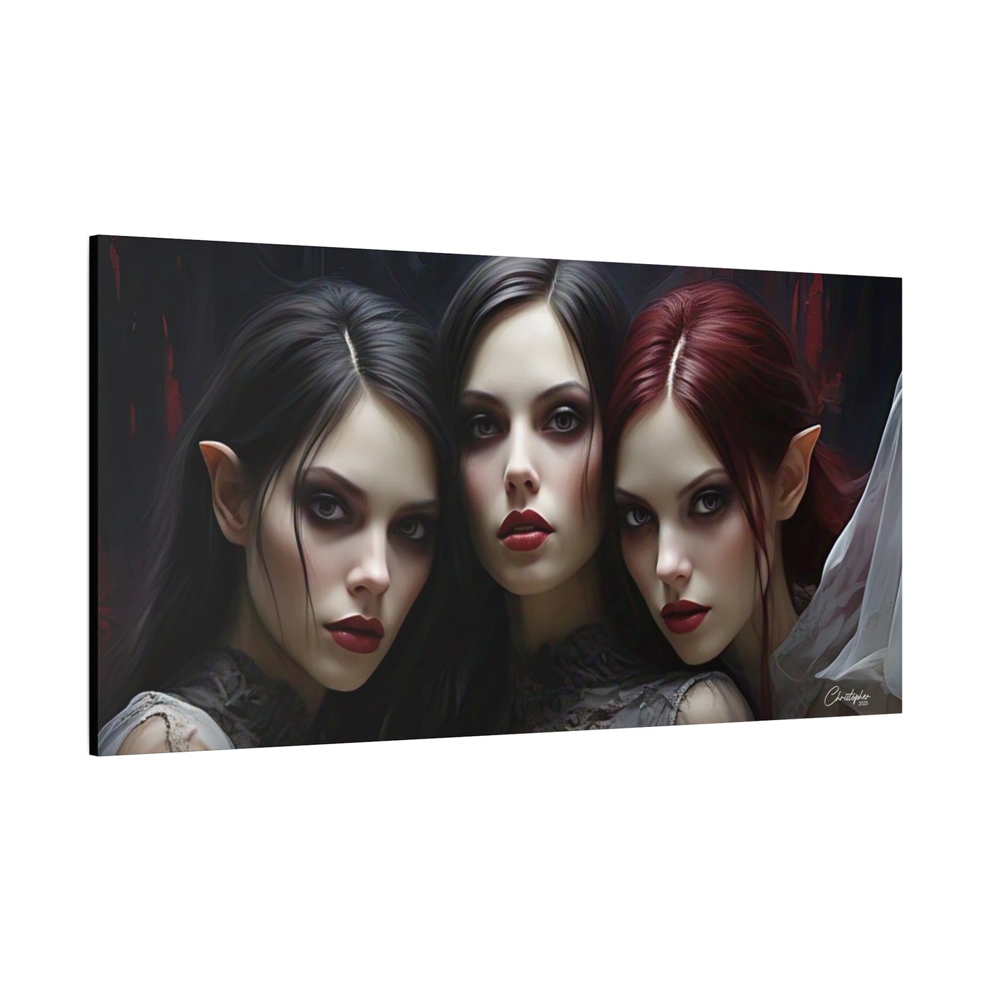 Gothic Wall Art Canvas, Fantasy Home Decor, Unique Gift for Halloween, Witchy Vibe Art, Dark Aesthetic Room Decor