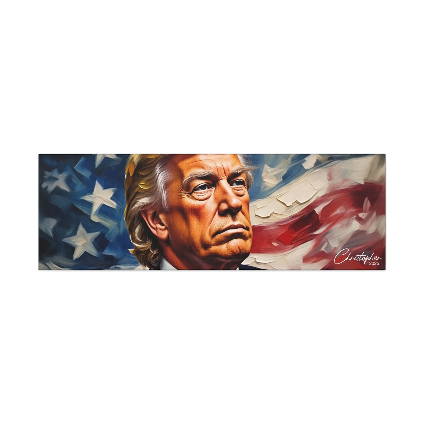 Patriotic Canvas Art, Stretched Wall Decor, Home Office, Gifts for Republicans, Political Enthusiasts, Americana Artwork
