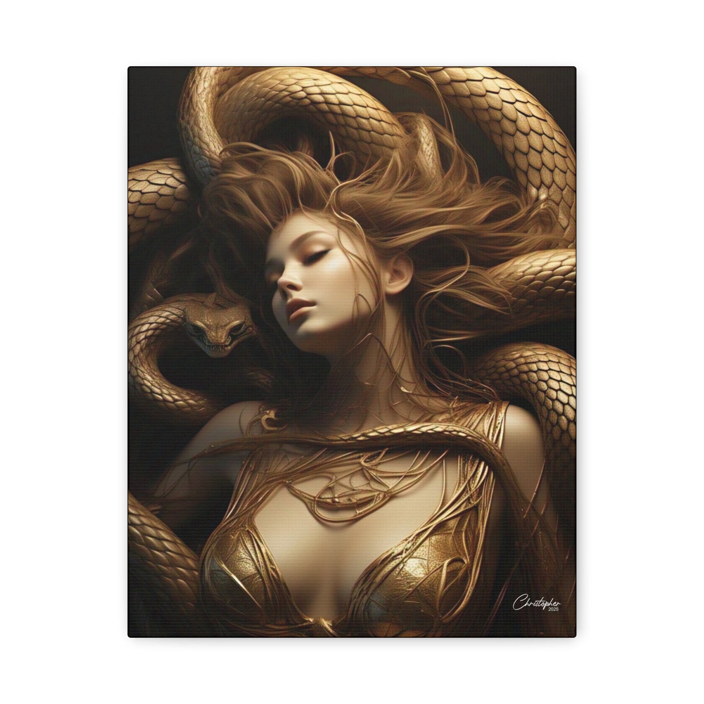 Goddess of Serpents Canvas Art - Stretched Matte Wall Decor