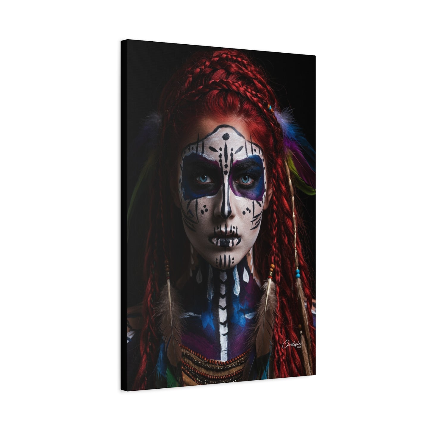 Colorful Tribal Art Canvas Print - Bohemian Home Decor