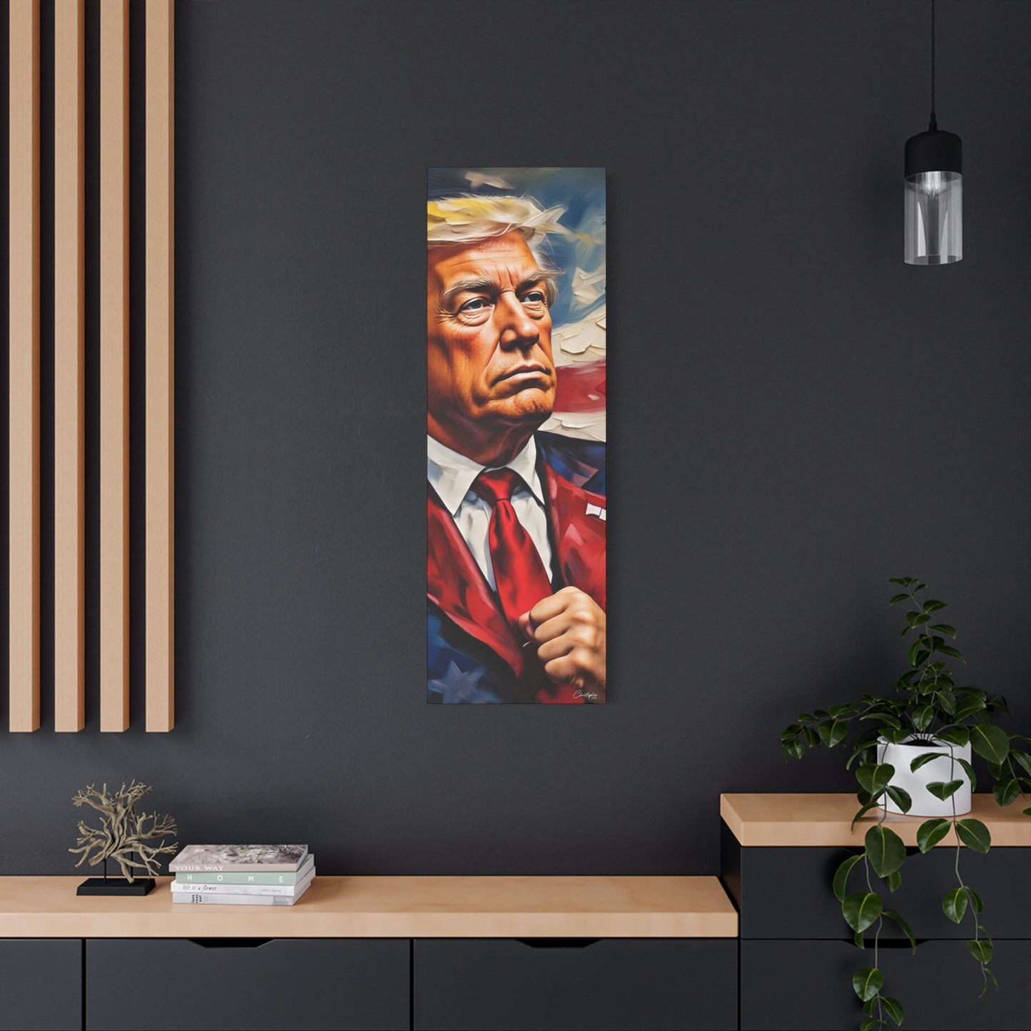 Patriotic Canvas Art, Stretched Wall Decor, Home Office, Gifts for Republicans, Political Enthusiasts, Americana Artwork