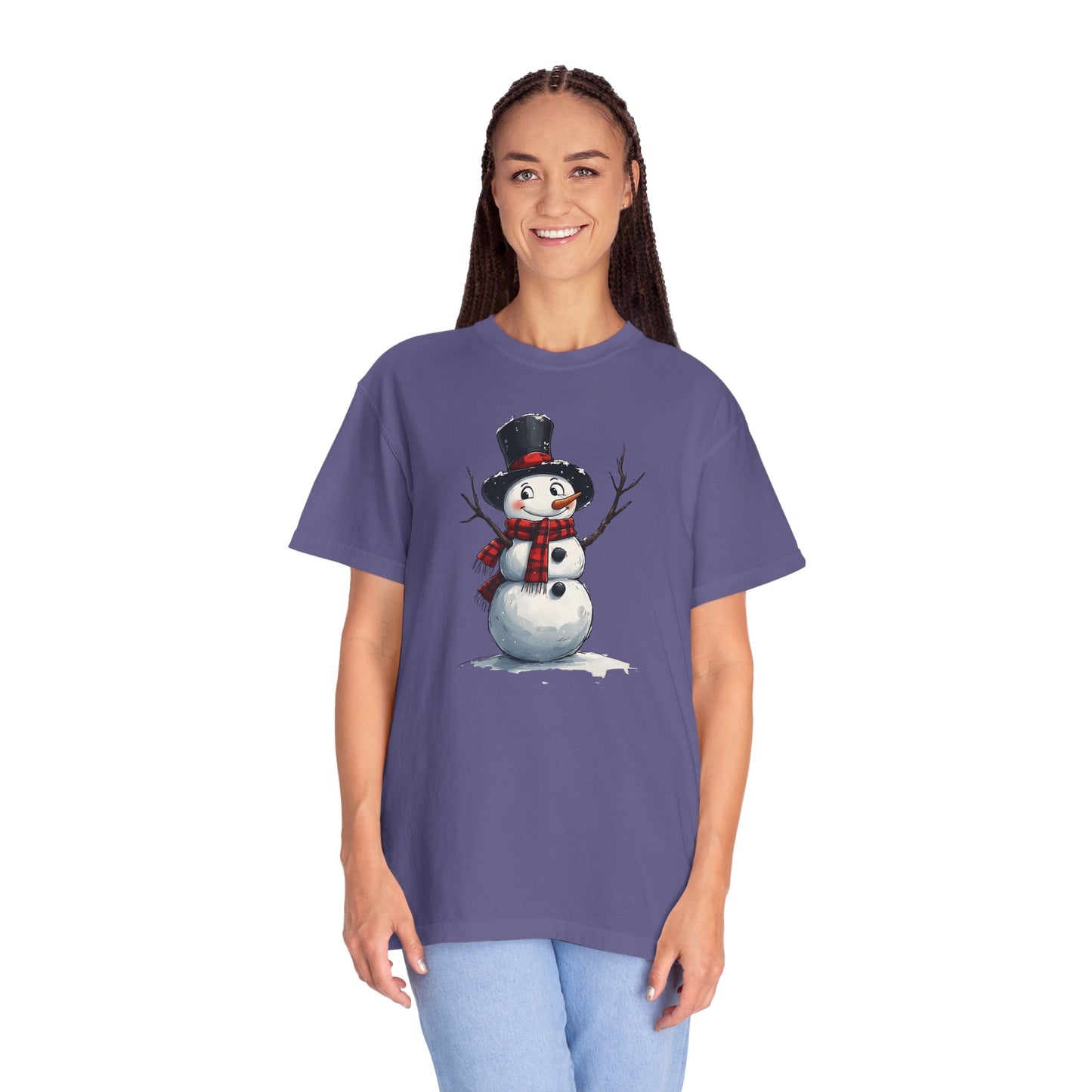 Snowman Tee — Cute Vintage Snowman with Scarf & Top Hat Holiday T-Shirt