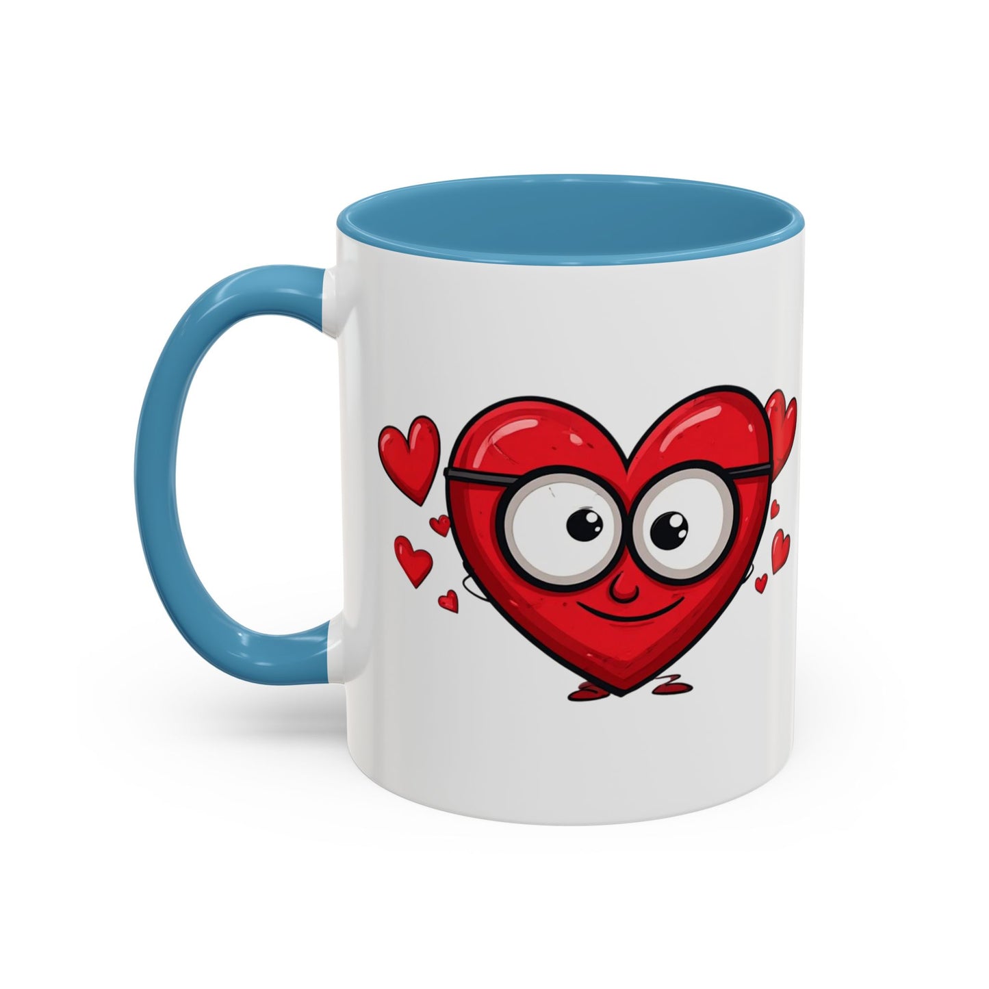 Cute Cartoon Heart Coffee Mug — Valentine Love Accent Mug (11/15oz)