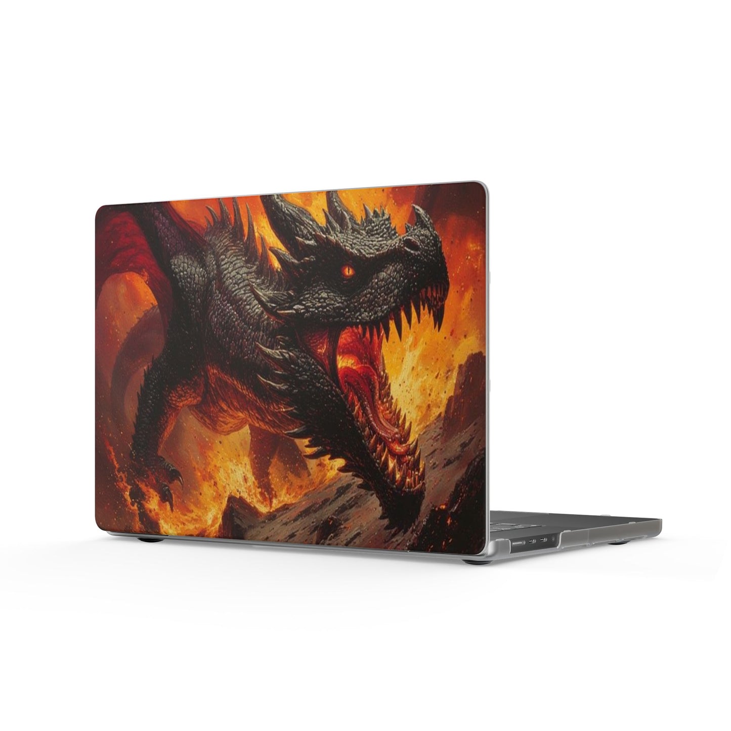 Fiery Dragon Matte MacBook Case — Black Dragon Laptop Cover