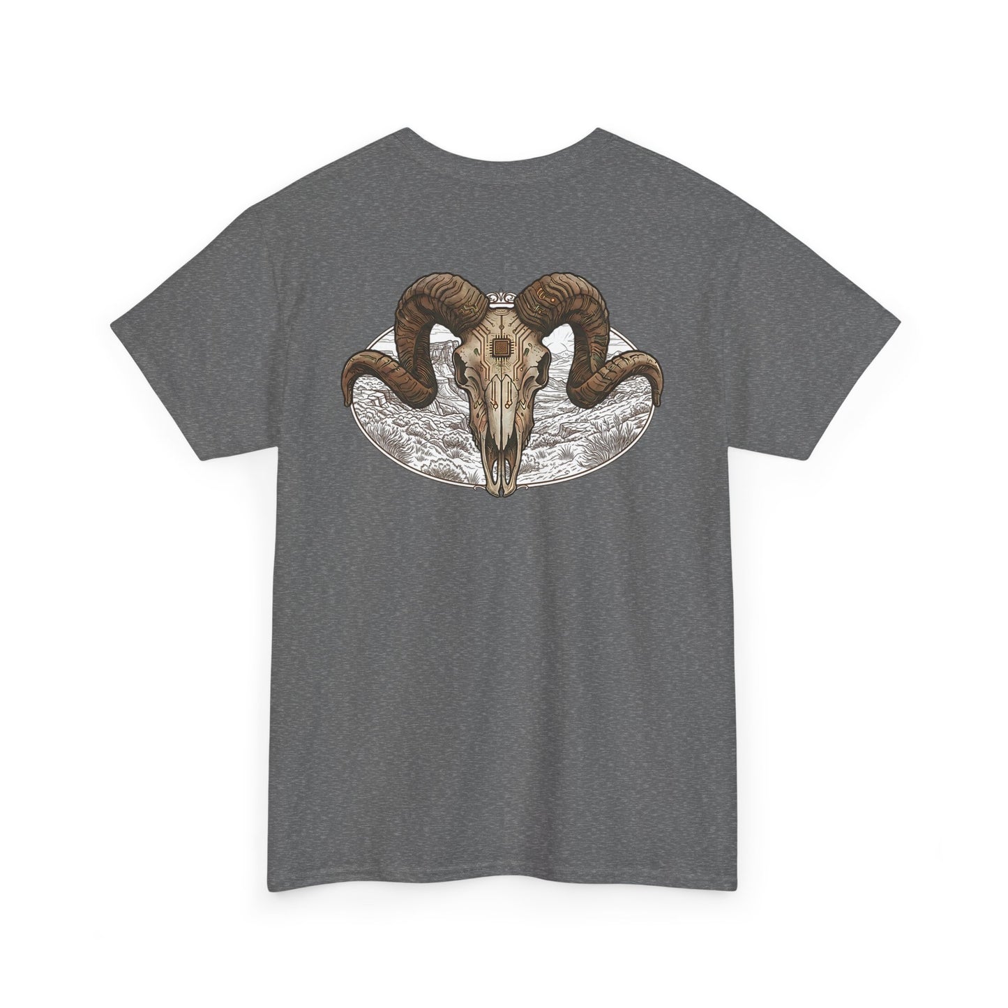 Ram Skull Graphic Tee Double Sided — 'Chestnut Valley, Oregon' Vintage Occult Shirt