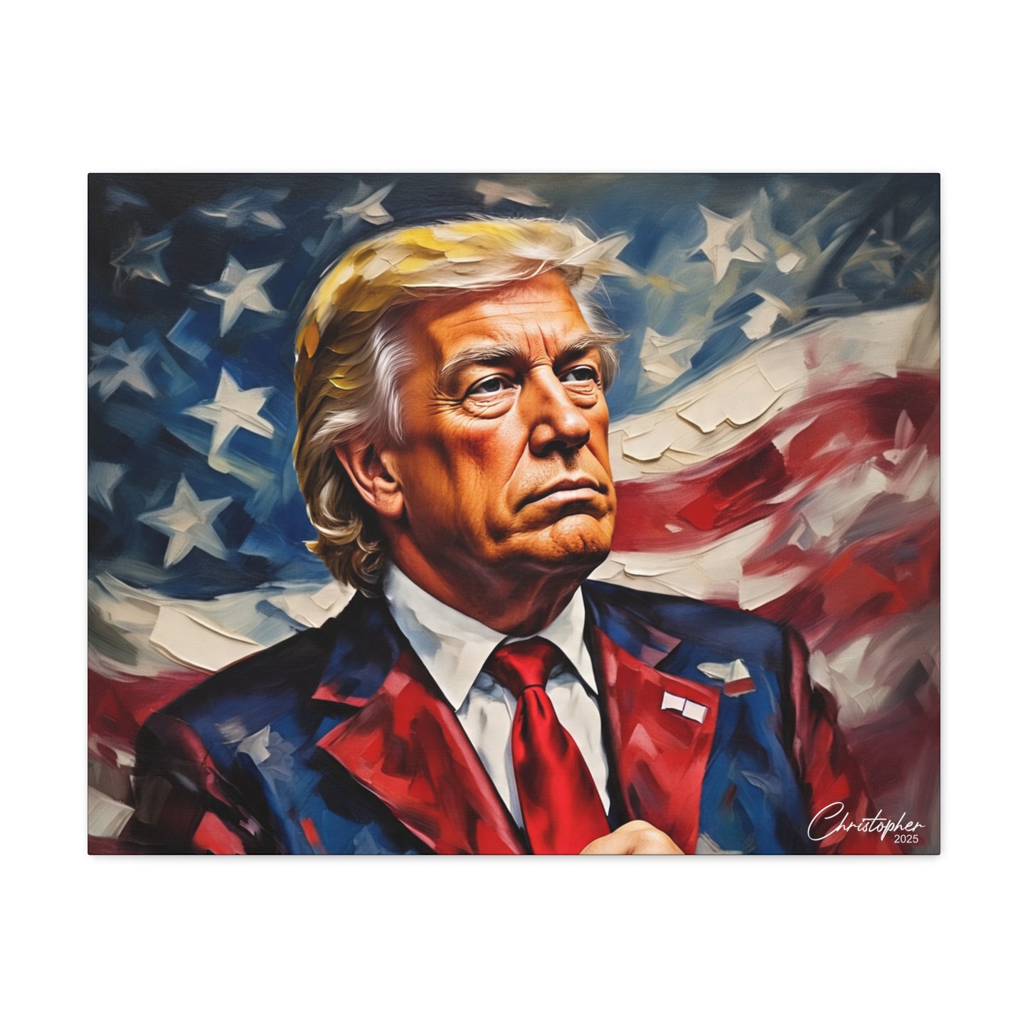 Patriotic Canvas Art, Stretched Wall Decor, Home Office, Gifts for Republicans, Political Enthusiasts, Americana Artwork
