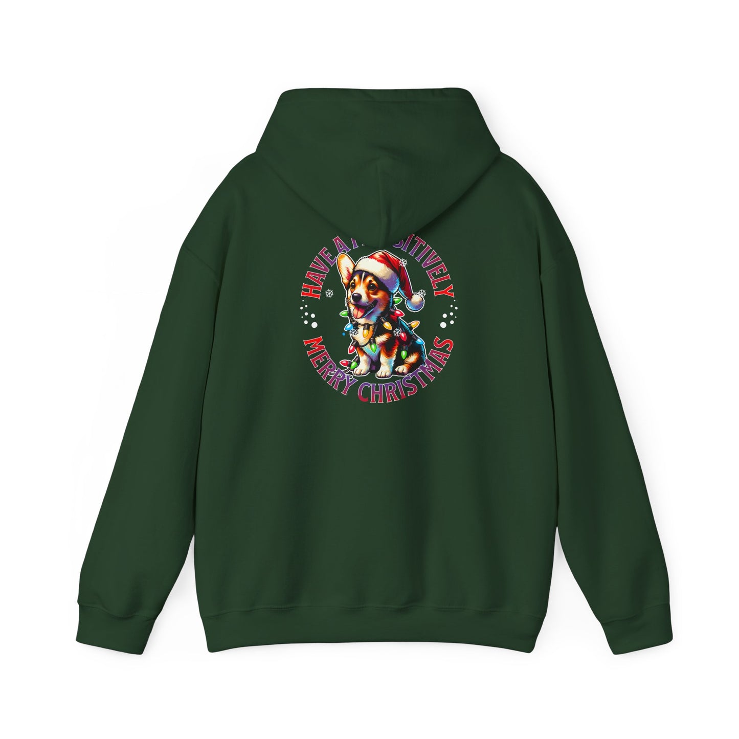 Christmas Pack Corgie Hoodie - Festive Dogs in Santa Hats "Have A Paw-sitively Merry Christmas"