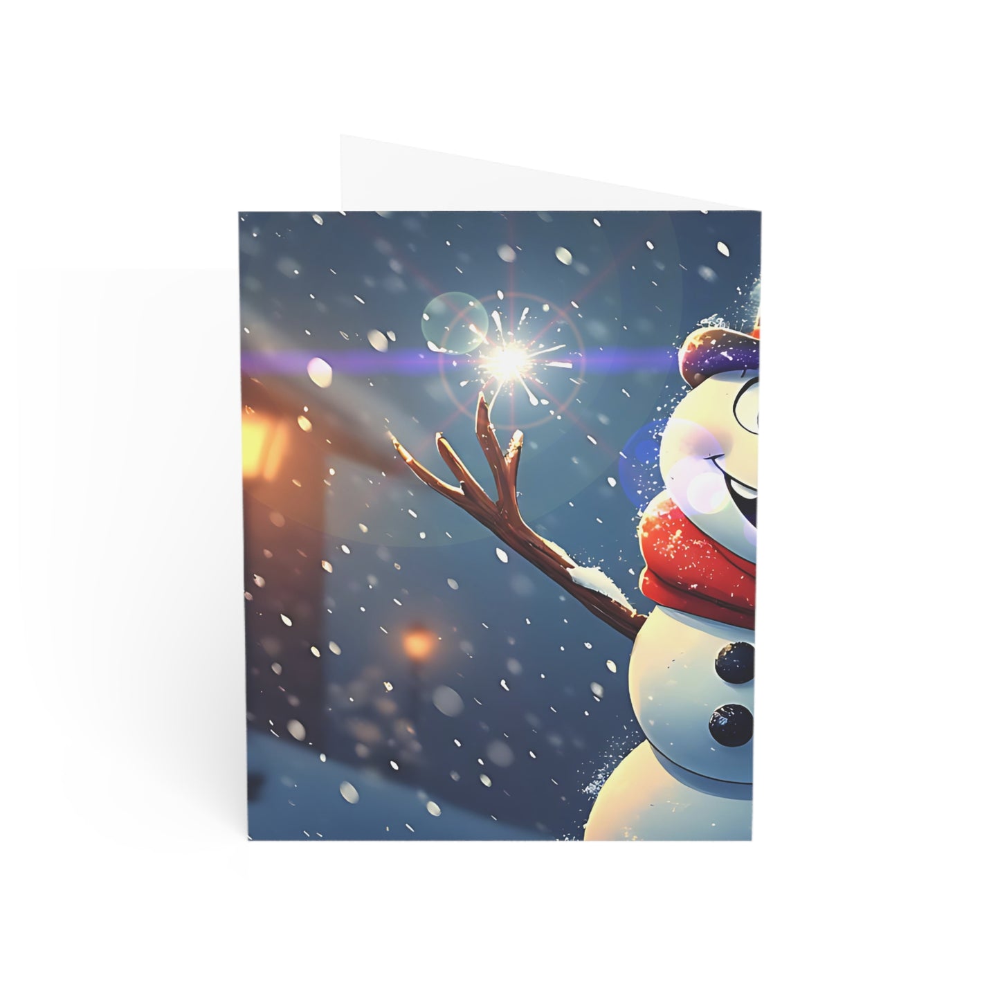 Festive Snowman (Christmas Selfies) Greeting Cards (1, 10, 30, 50pcs) - Whimsical Winter Celebrations