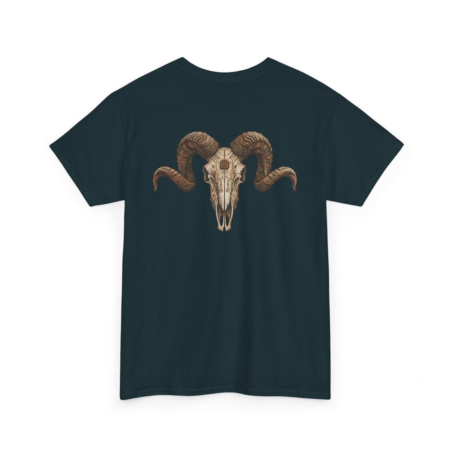 Ram Skull Graphic Tee Double Sided no background on the Back — Christmas Valley, Oregon Vintage Western T-Shirt