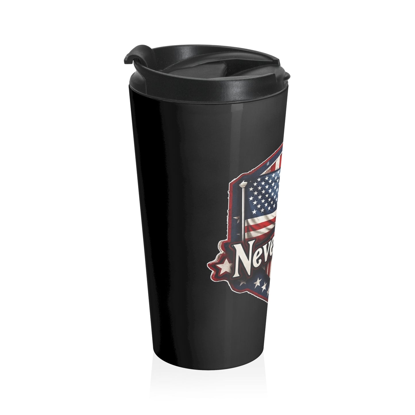 Stainless Steel Travel Mug with 'Never Forget' Design - Perfect for Veterans, Memorial Day, Patriotic Gifts, Coffee Lovers, Travel