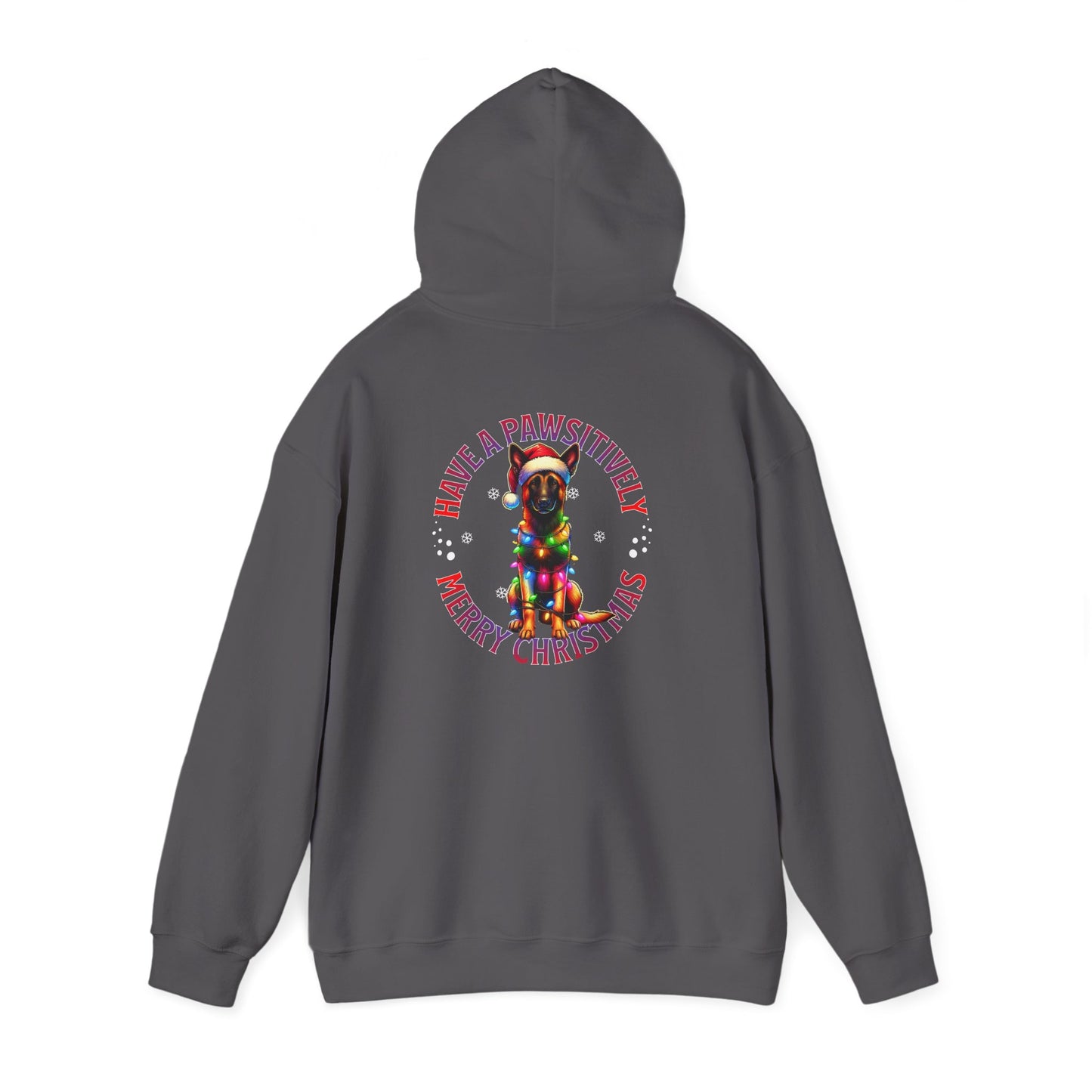 Christmas Pack Belgium Malinois Hoodie — 'Have a Pawsitively Merry Christmas' Holiday Sweatshirt