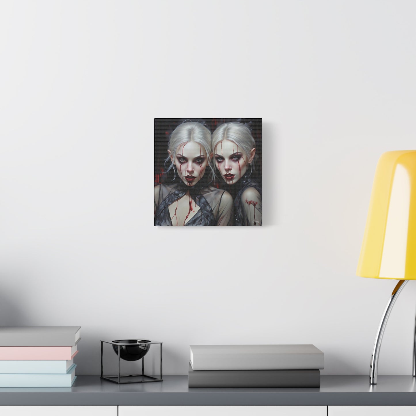 Gothic Canvas Art Print, Dark Fantasy Wall Decor, Horror Art, Halloween Home Decor, Vampire Artwork, Unique Gift for Spooky Season