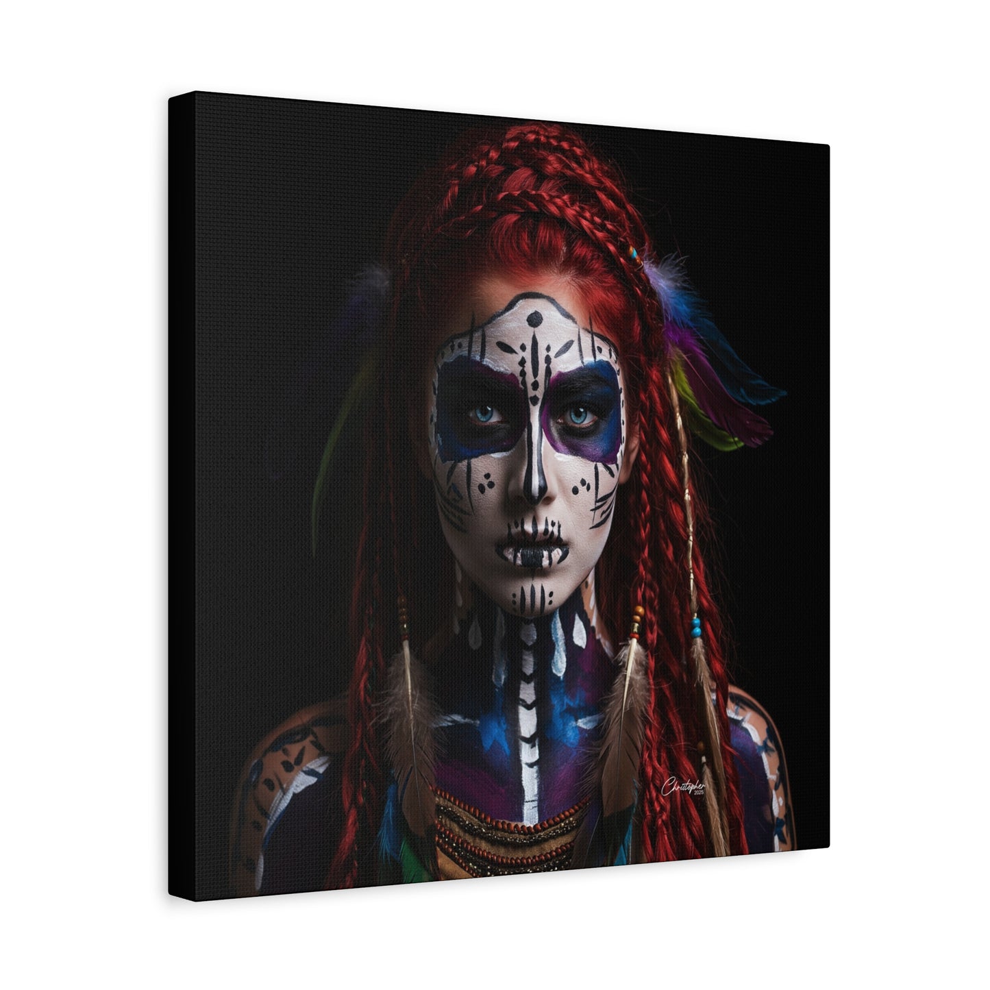 Colorful Tribal Art Canvas Print - Bohemian Home Decor