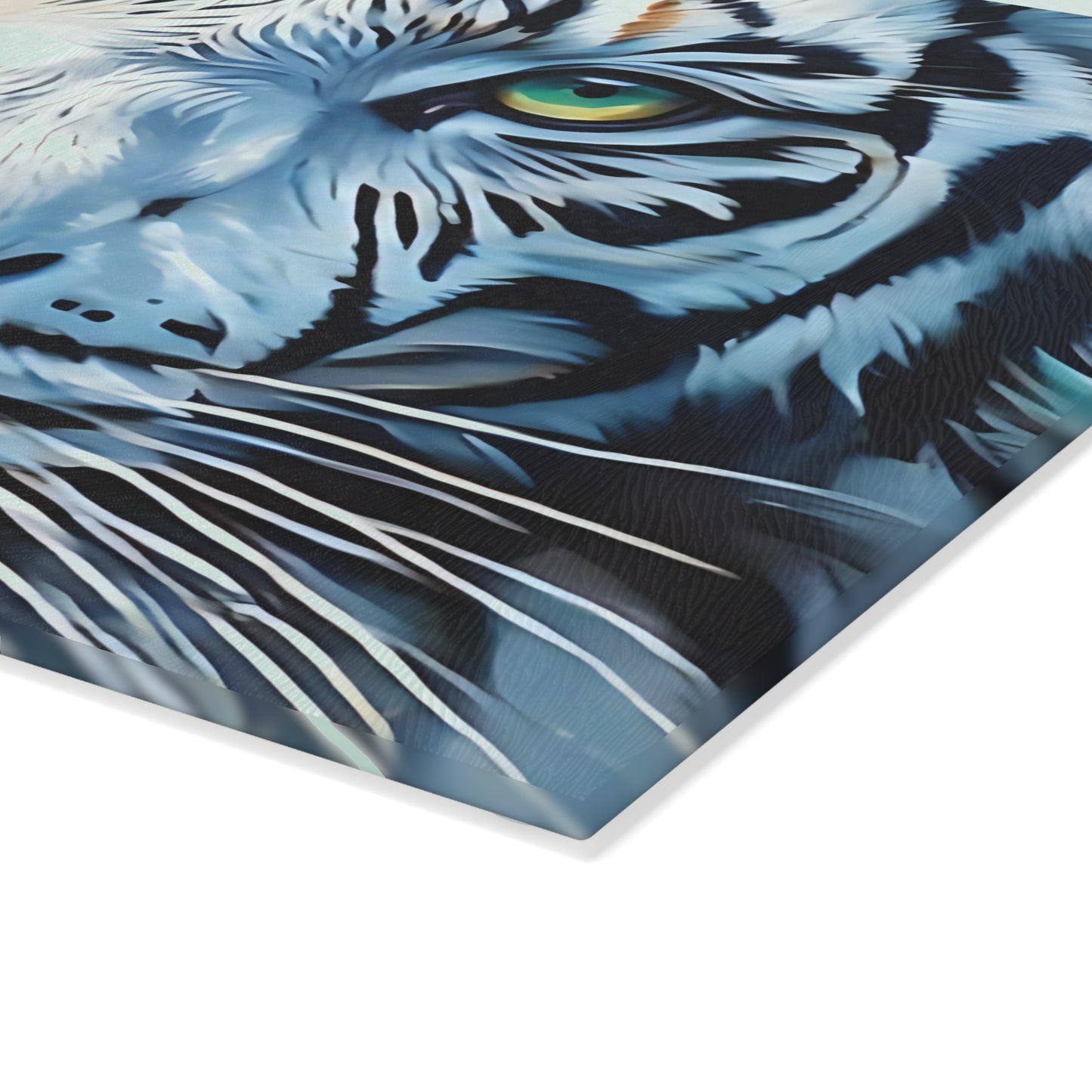 White Tiger Glass Cutting Board – Bold Wildlife Kitchen Art
