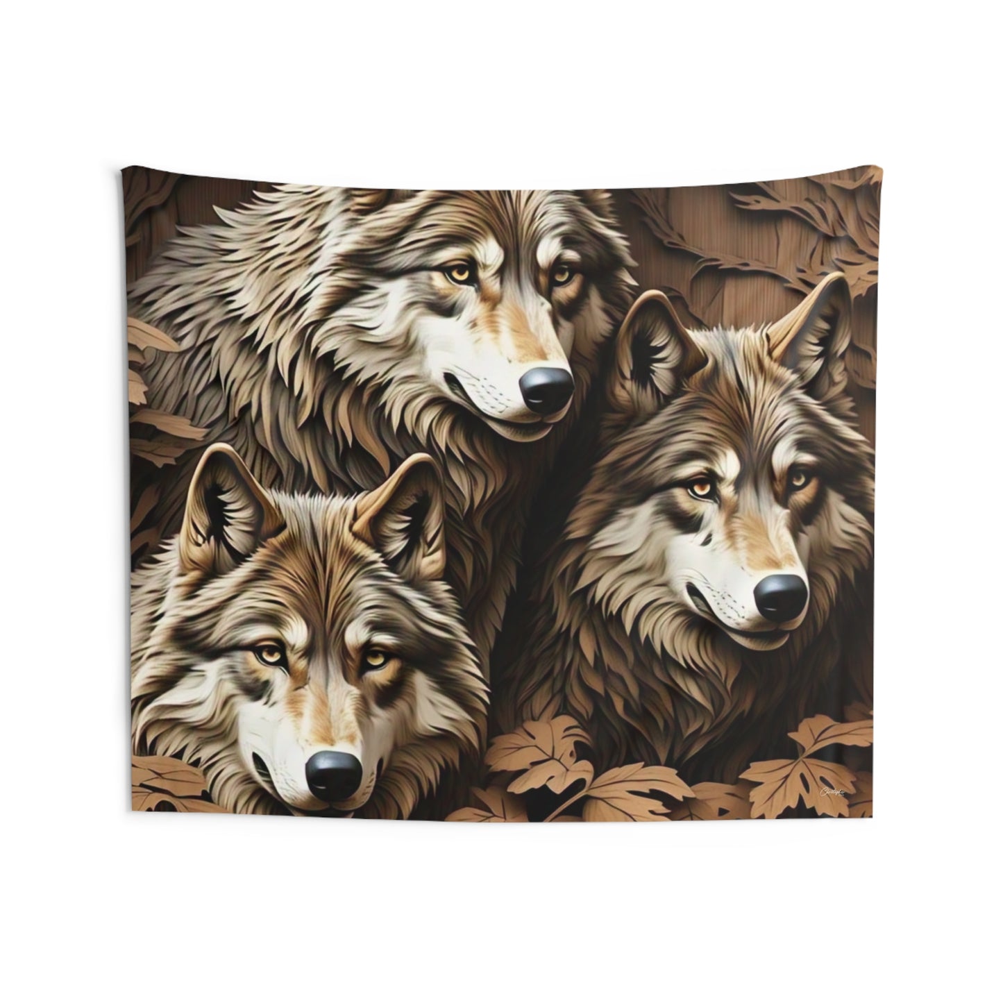 Wolf Pack Indoor Wall Tapestry, Home Decor, Nature Wall Art, Wilderness Decoration, Boho Style Tapestry, Cozy Living Room Accent