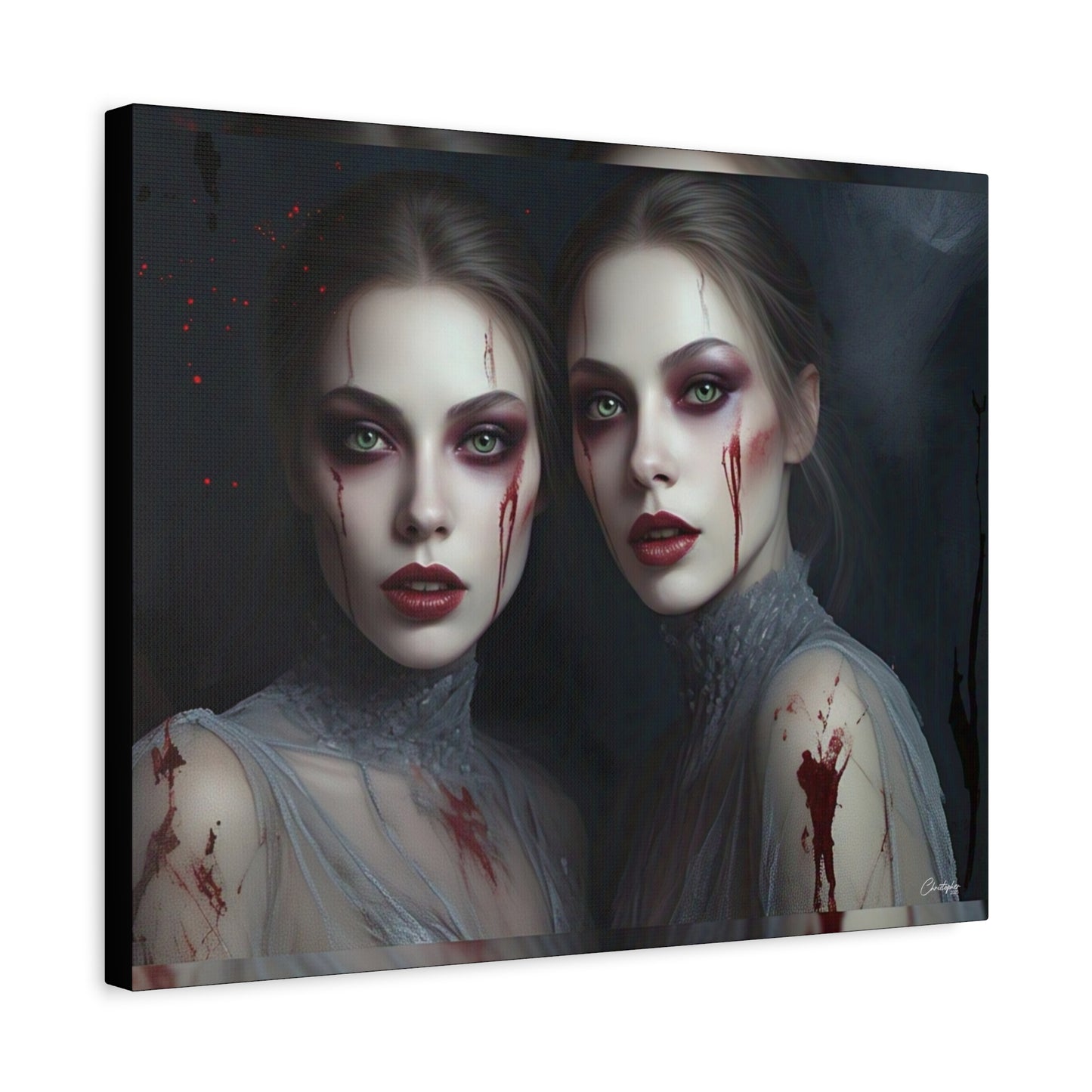Spooky Art Canvas Print, Matte Canvas, Stretched Wall Decor, Gothic Home Decor, Halloween Art, Unique Gift
