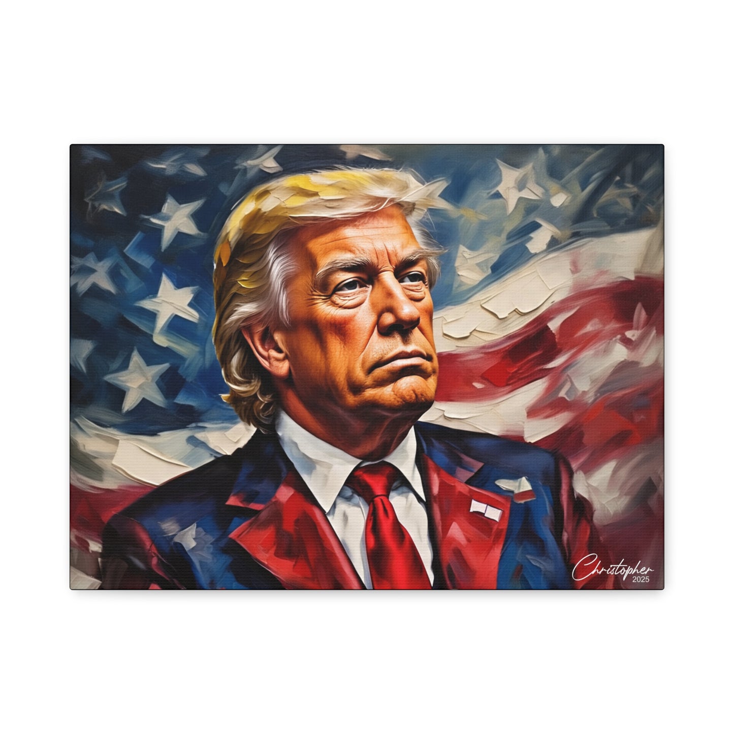 Patriotic Canvas Art, Stretched Wall Decor, Home Office, Gifts for Republicans, Political Enthusiasts, Americana Artwork