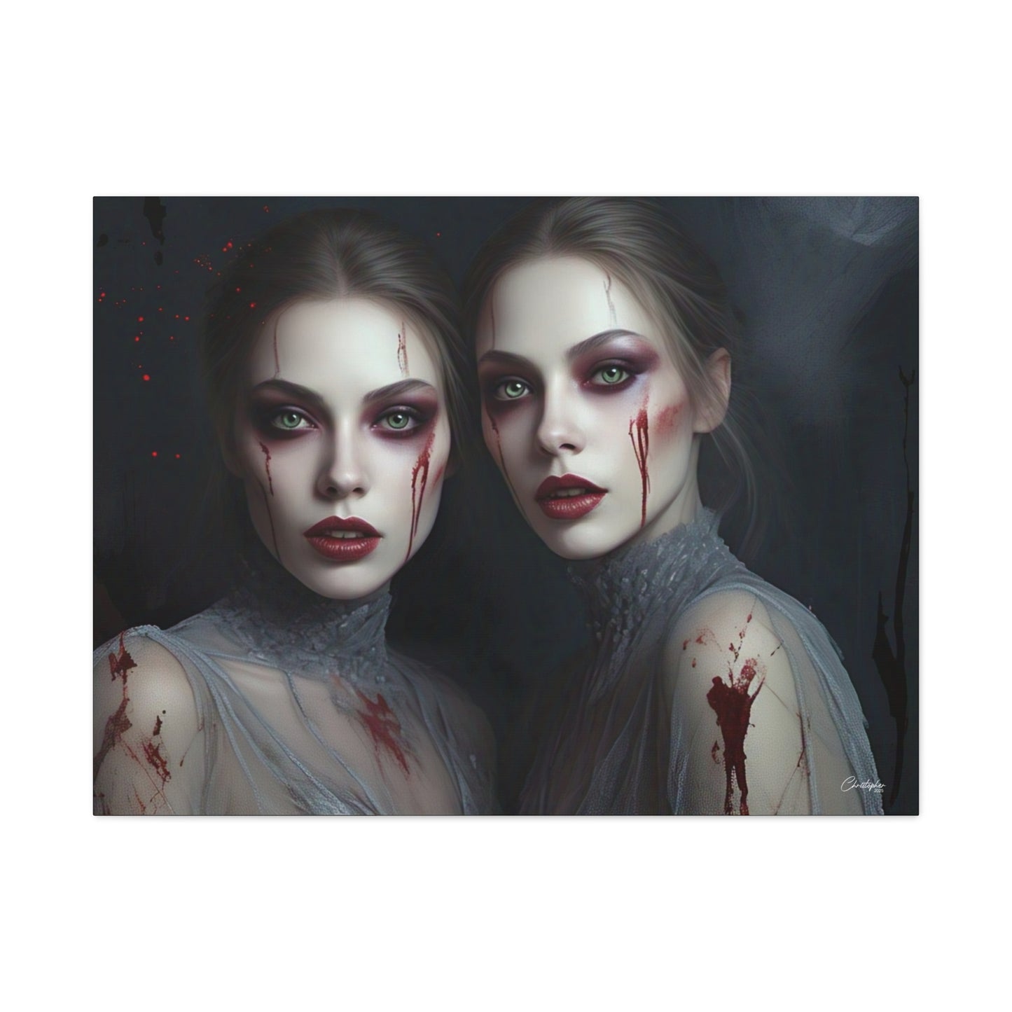 Spooky Art Canvas Print, Matte Canvas, Stretched Wall Decor, Gothic Home Decor, Halloween Art, Unique Gift