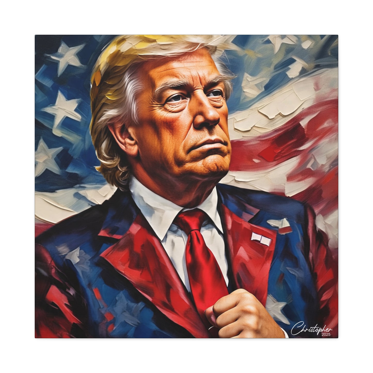 Patriotic Canvas Art, Stretched Wall Decor, Home Office, Gifts for Republicans, Political Enthusiasts, Americana Artwork