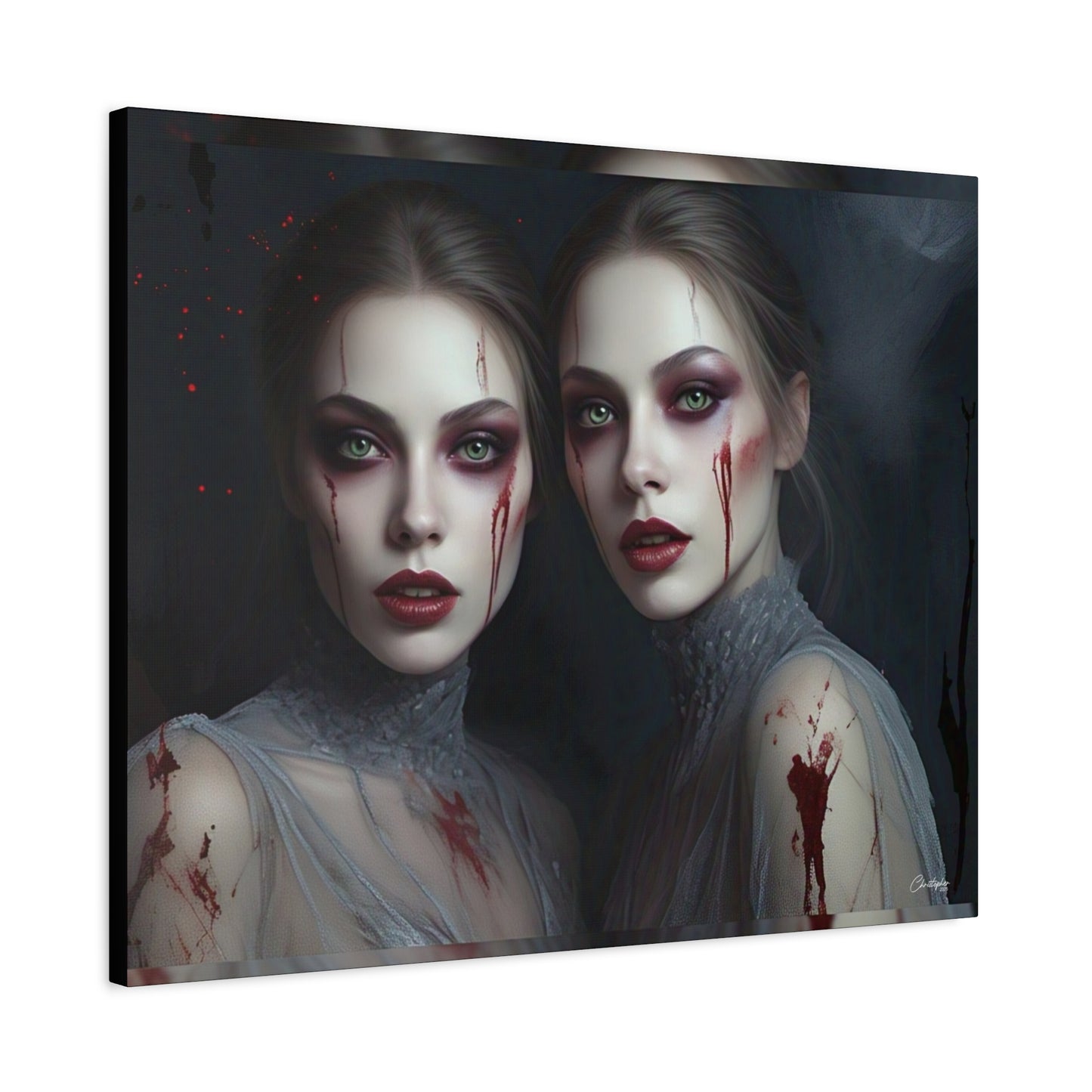 Spooky Art Canvas Print, Matte Canvas, Stretched Wall Decor, Gothic Home Decor, Halloween Art, Unique Gift