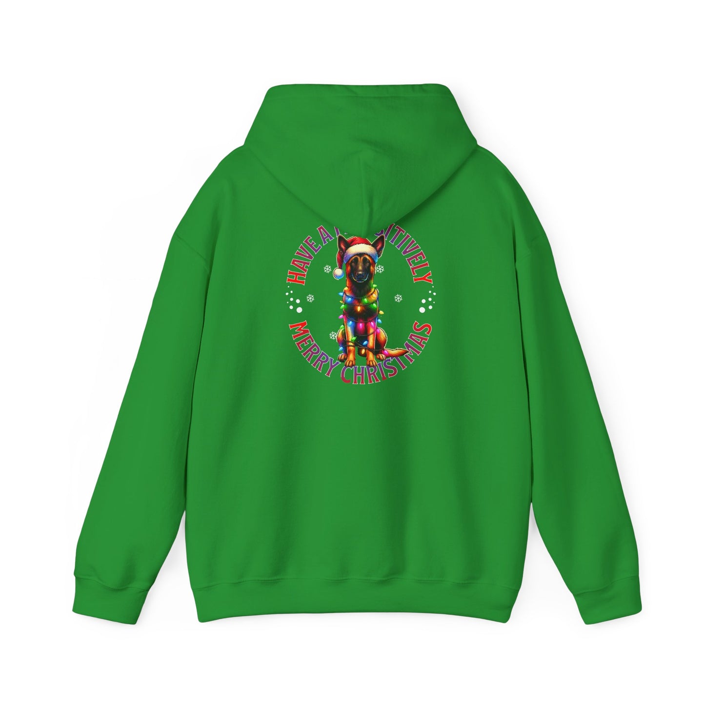 Christmas Pack Belgium Malinois Hoodie — 'Have a Pawsitively Merry Christmas' Holiday Sweatshirt