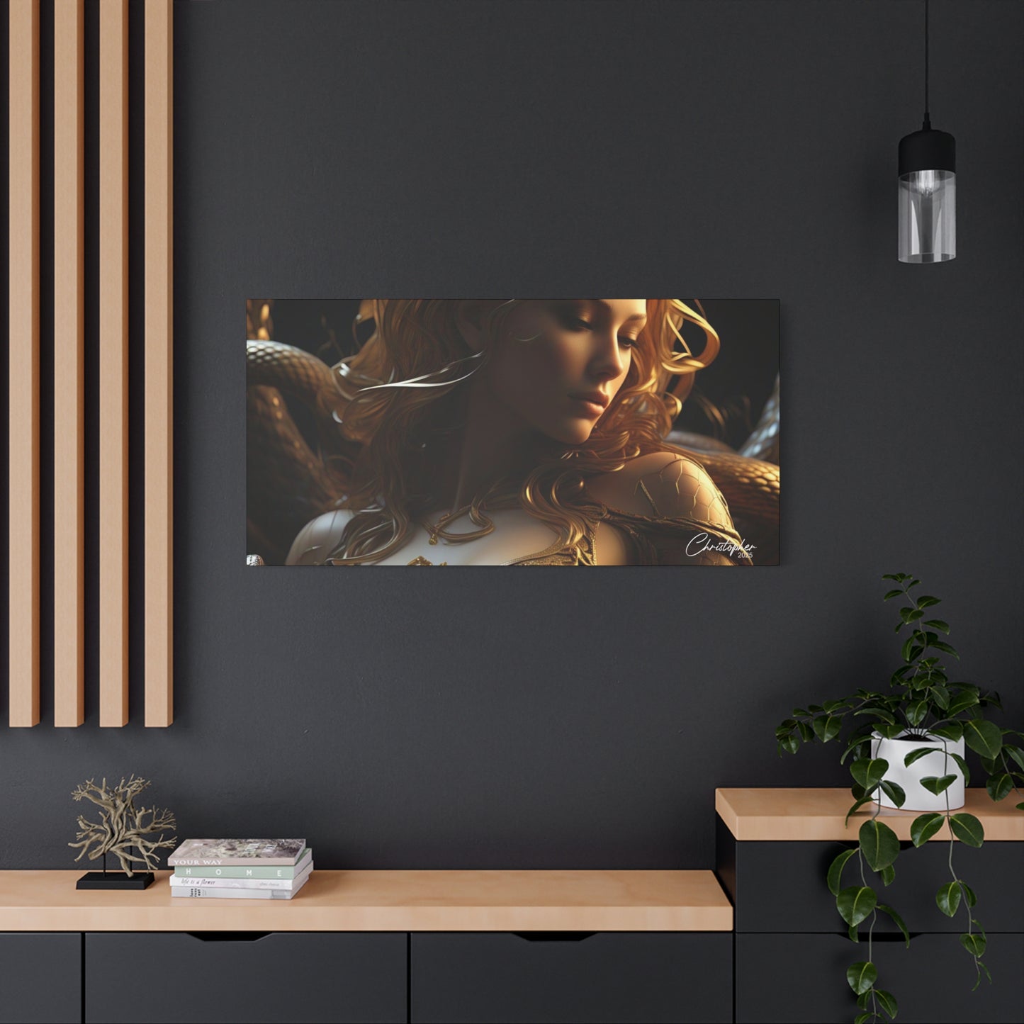 Fantasy Art Canvas Print - Serpent Goddess Home Decor