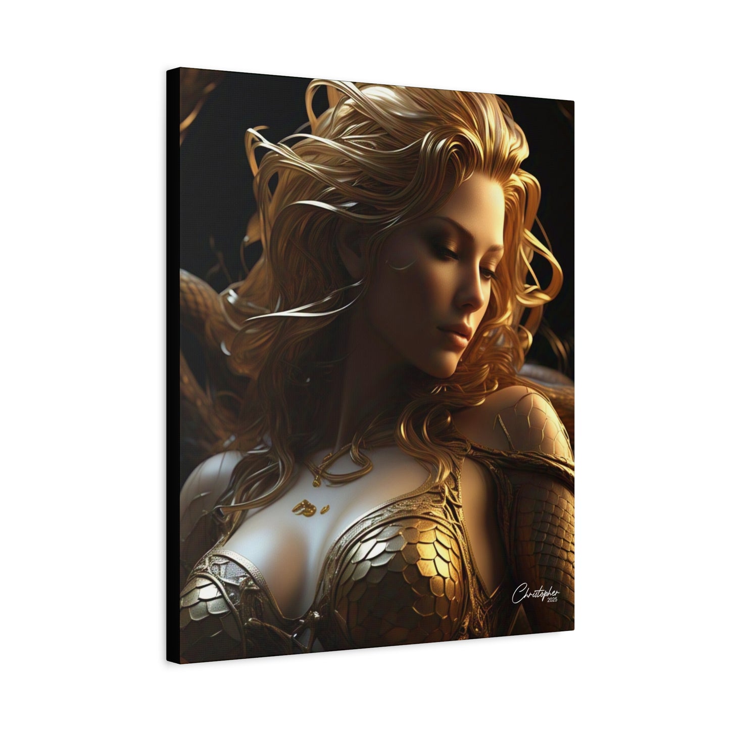 Fantasy Art Canvas Print - Serpent Goddess Home Decor
