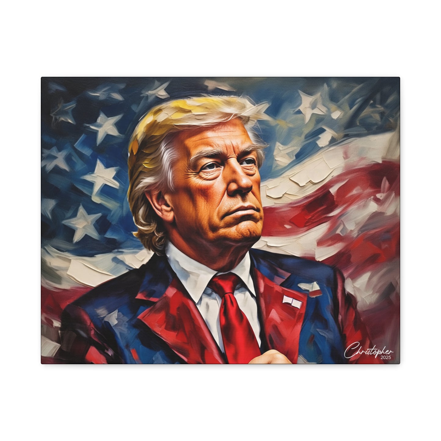 Patriotic Canvas Art, Stretched Wall Decor, Home Office, Gifts for Republicans, Political Enthusiasts, Americana Artwork