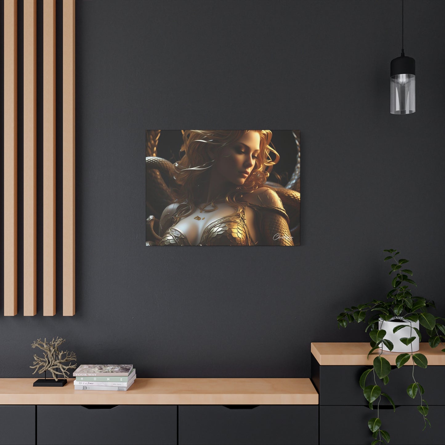 Fantasy Art Canvas Print - Serpent Goddess Home Decor