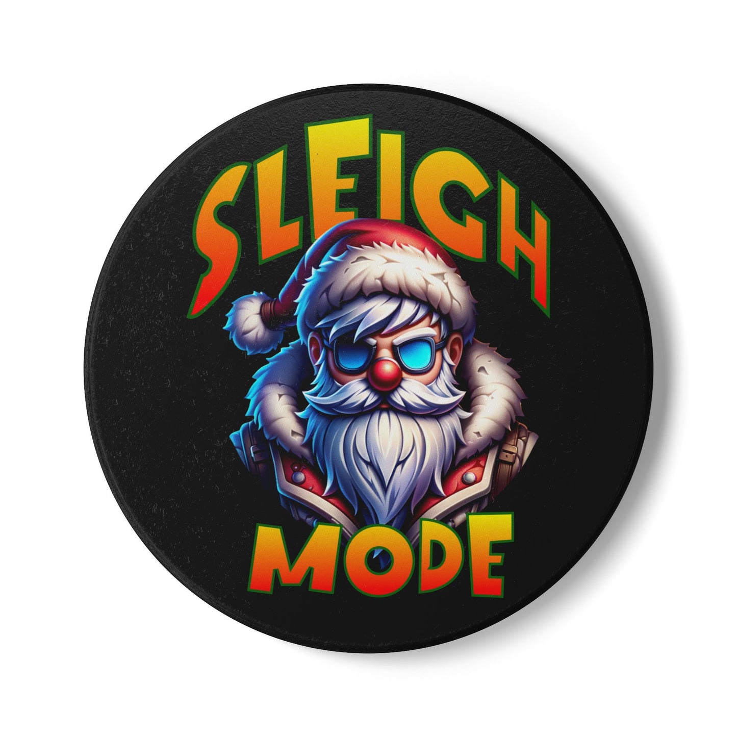 Sleigh Mode Ceramic Coaster – Funny Cool Santa Holiday Drink Coaster