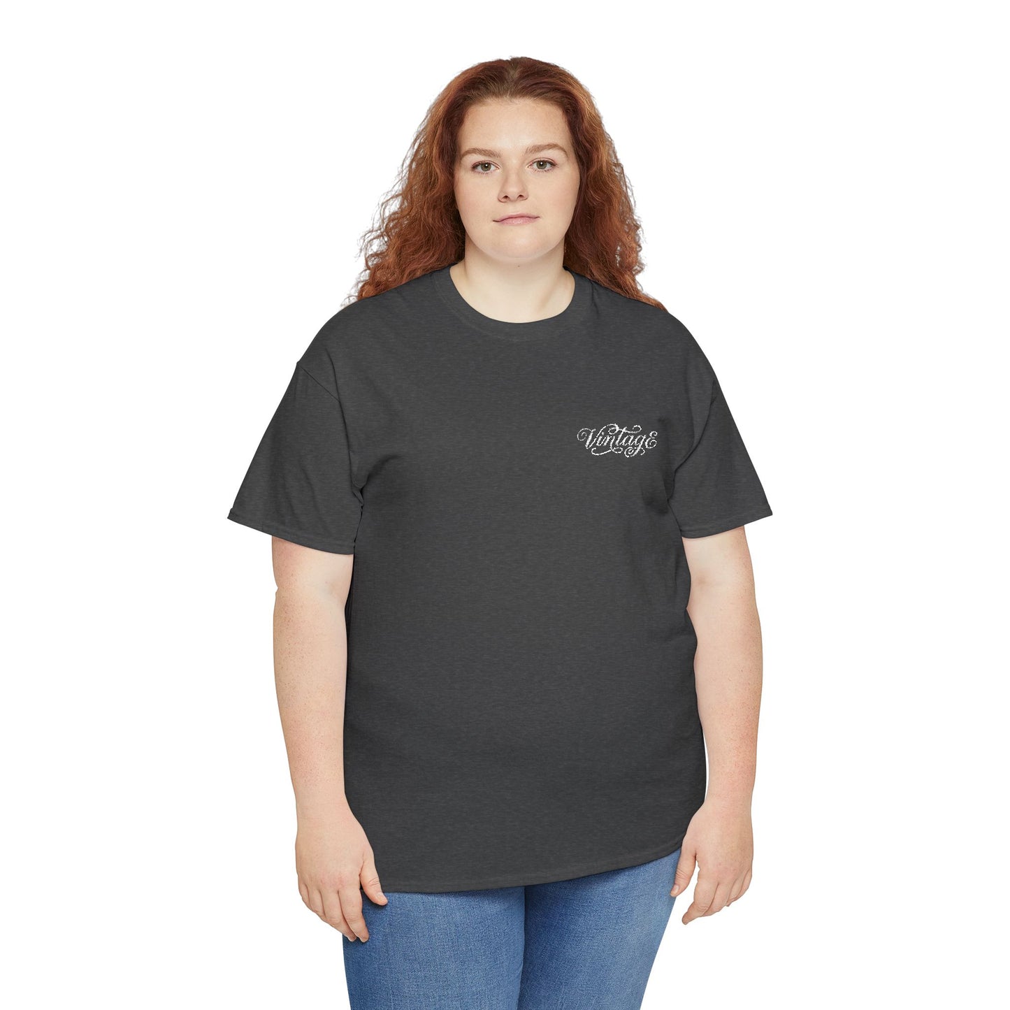 T-Shirt — Vintage in White Chest Logo Tee