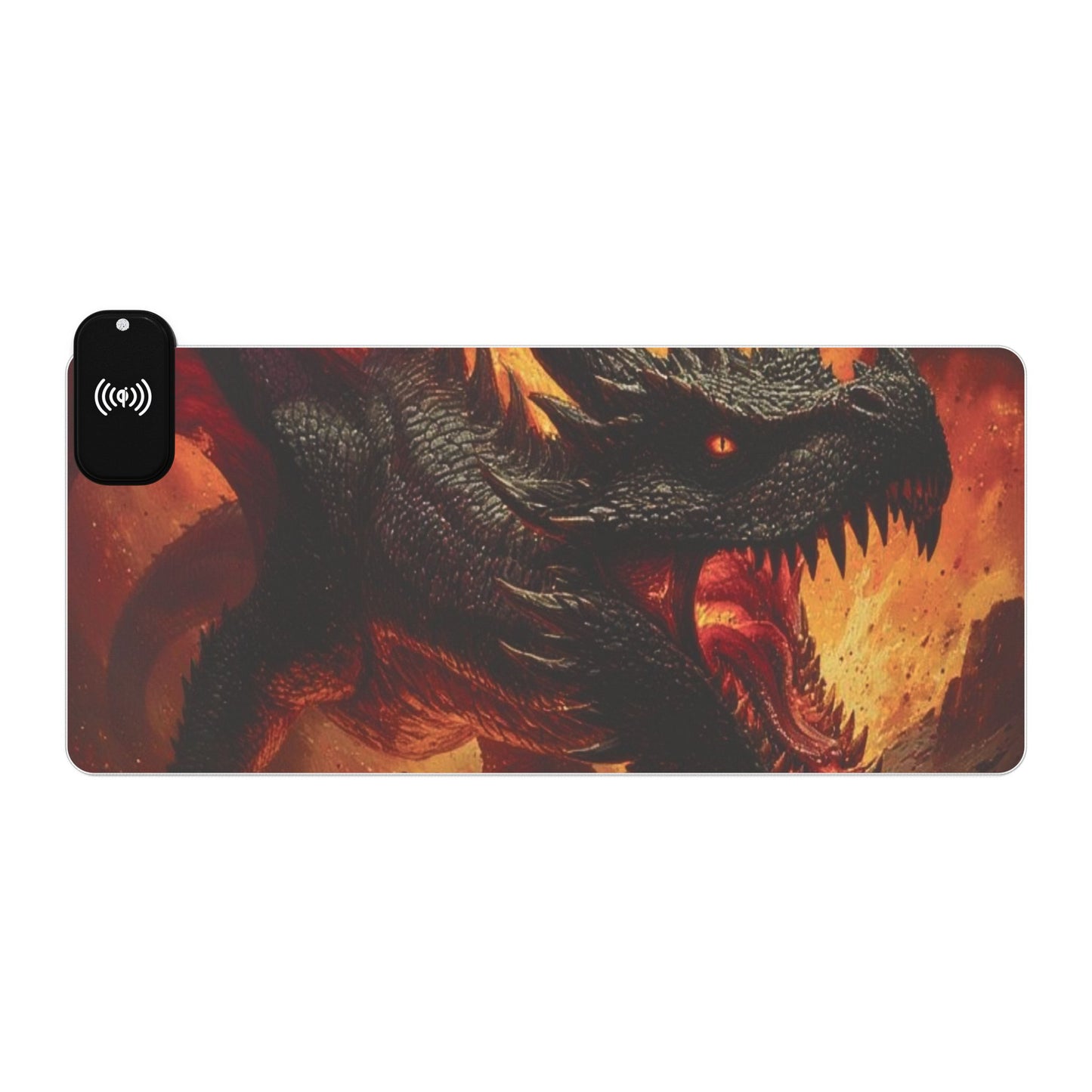 RGB Wireless Charging Gaming Mouse Pad — Fiery Dragon Desk Mat