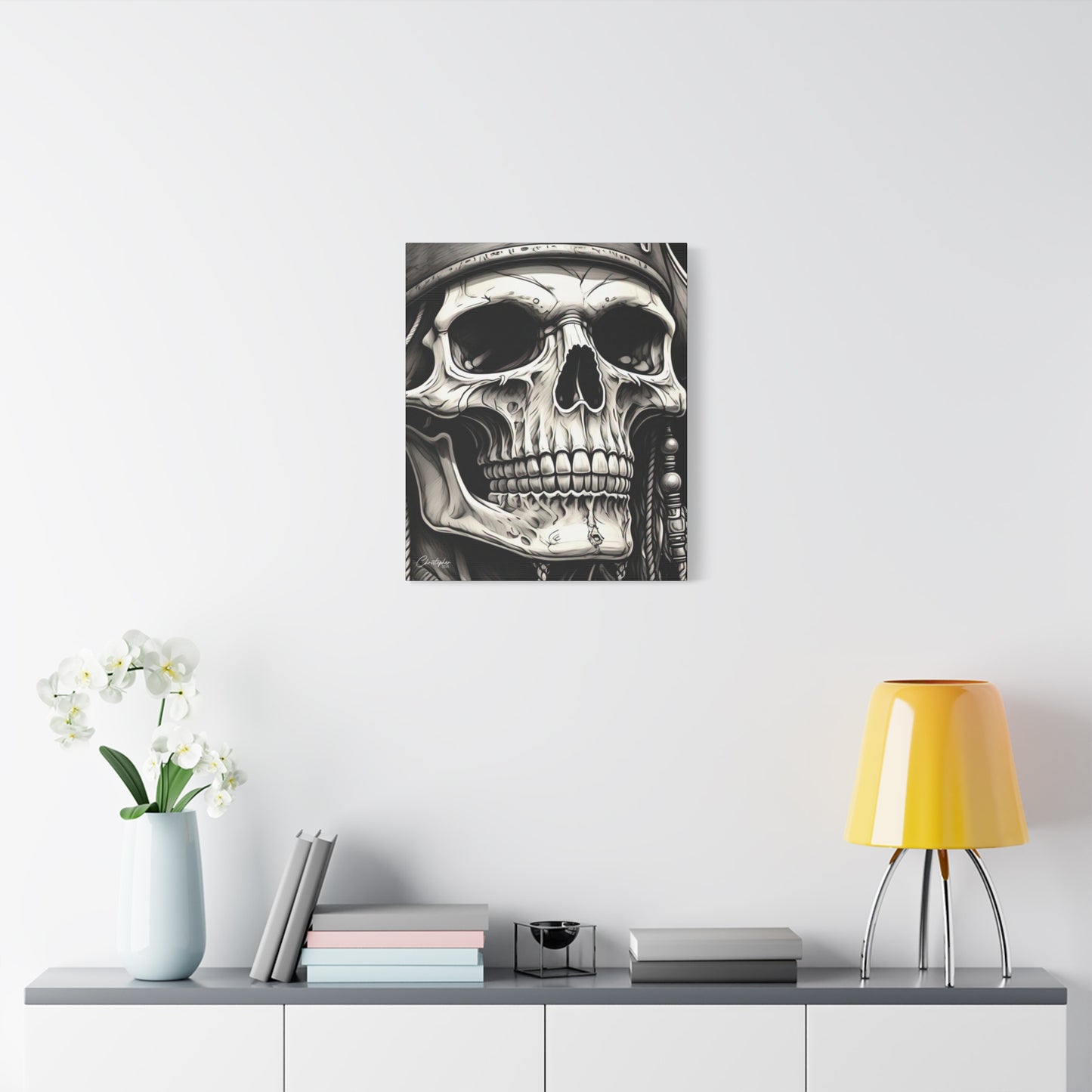 Pirate Skull Canvas Art - Edgy Gothic Decor, Wall Art for Halloween, Gothic Home Decor, Pirate Theme, Gift for Him