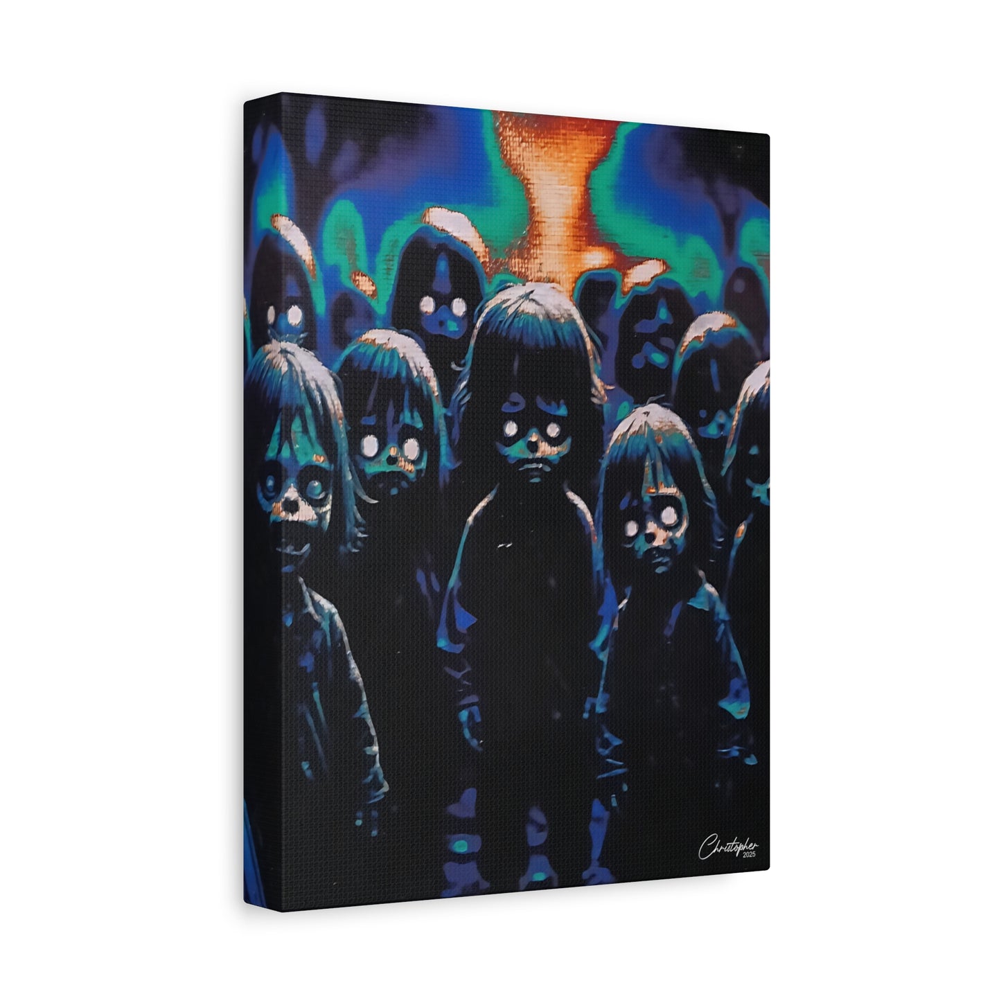 Original Laser Engraved Art, Full Wrapped Edges, Matte Canvas, Stretched, 1.25"