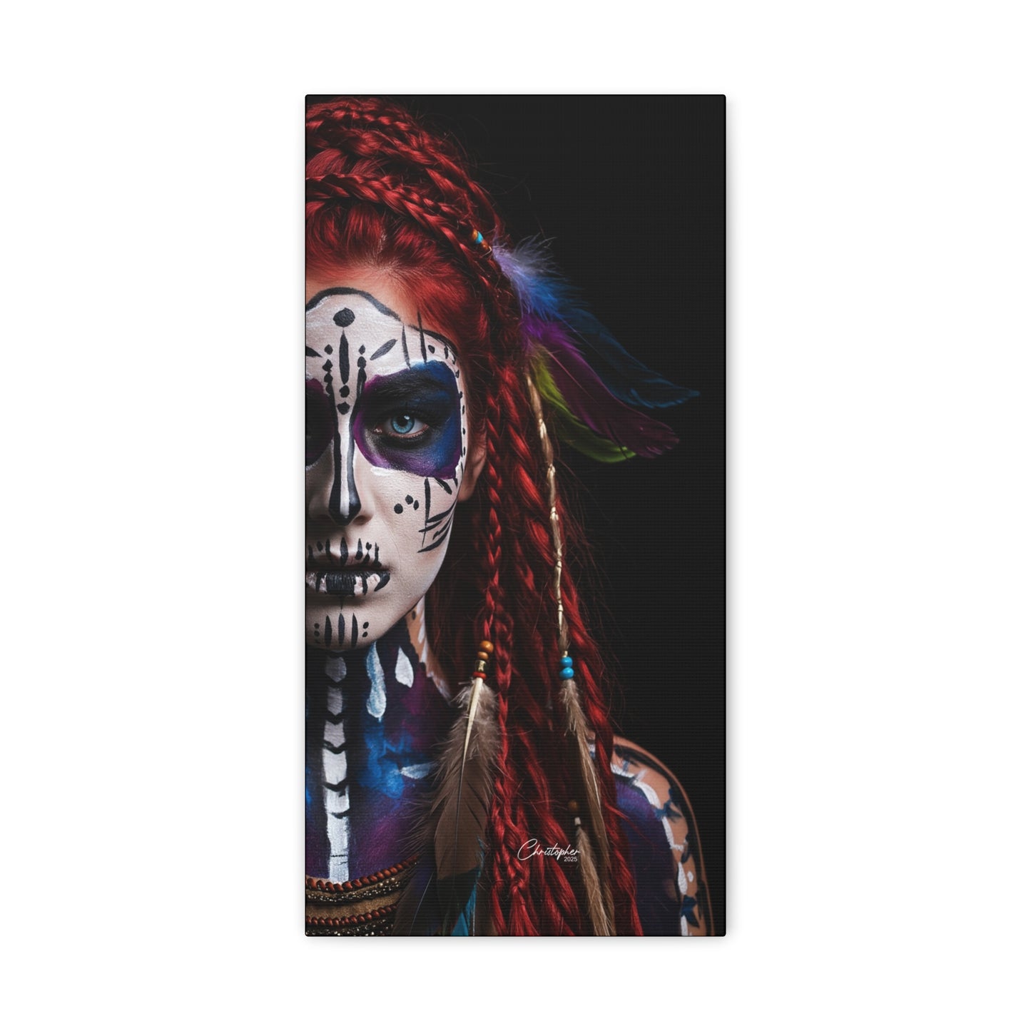 Colorful Tribal Art Canvas Print - Bohemian Home Decor